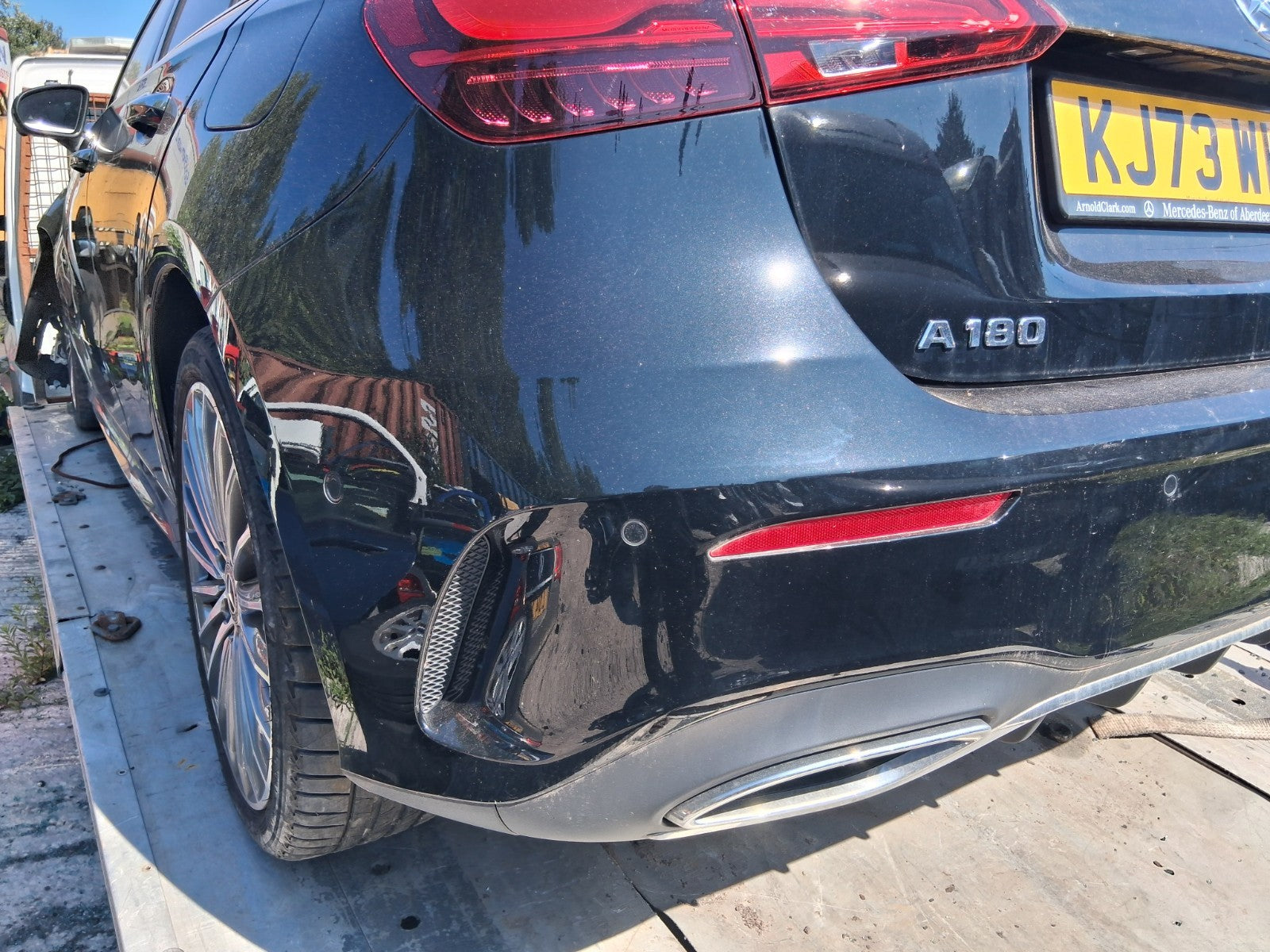 2023 MERCEDES A CLASS AMG W177 HATCHBACK REAR COMPLETE BUMPER COSMOS BLACK 191