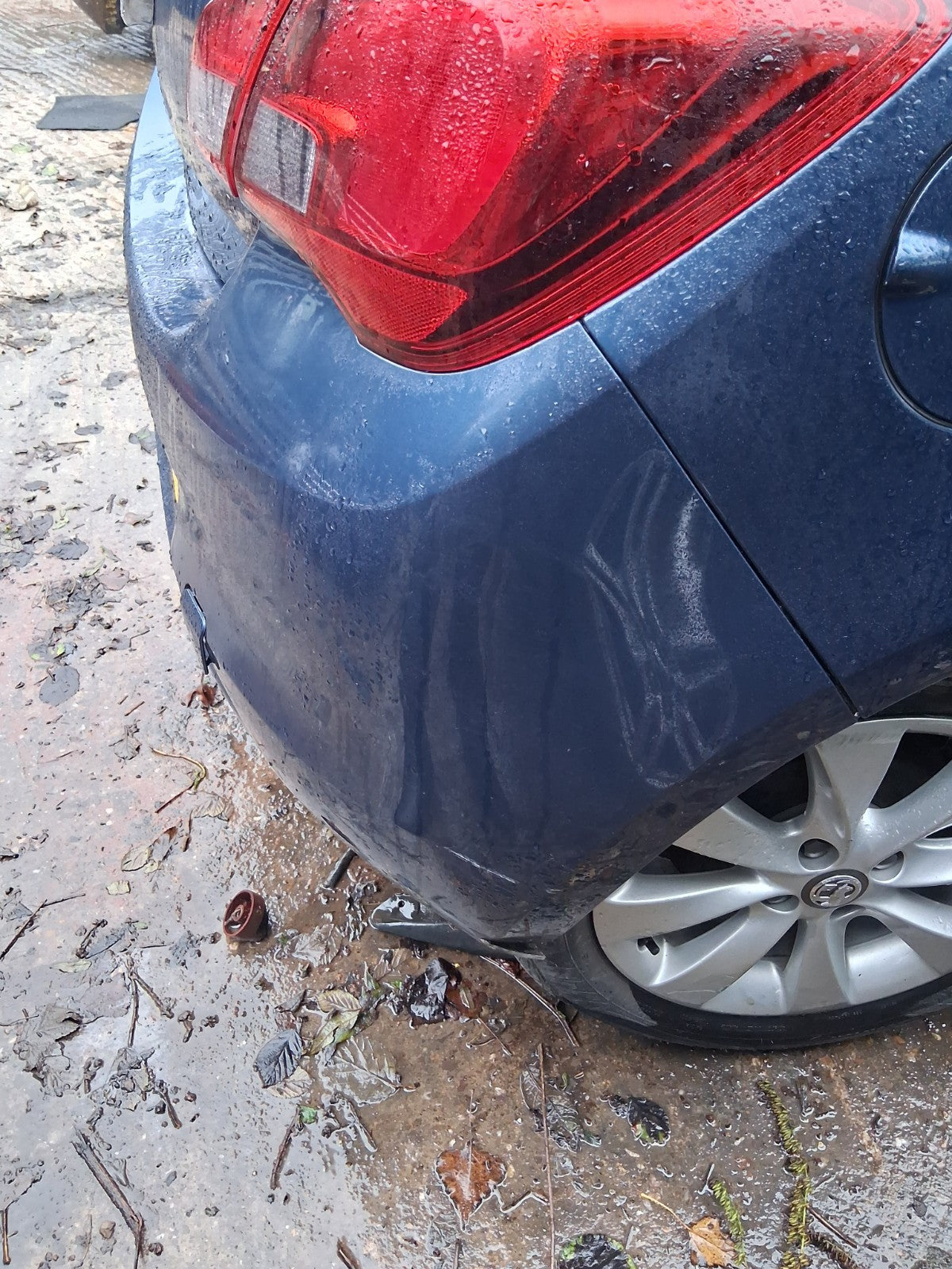 2017 VAUXHALL CORSA E COMPLETE REAR BUMPER DARK SEA BLUE METALLIC Z22W