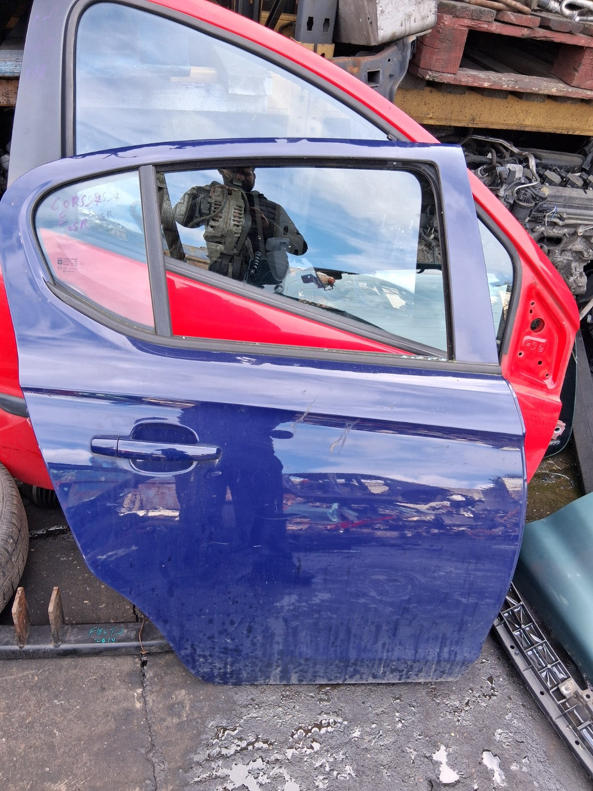 2016 VAUXHALL CORSA E OSR DRIVER SIDE REAR RIGHT DOOR BLUE
