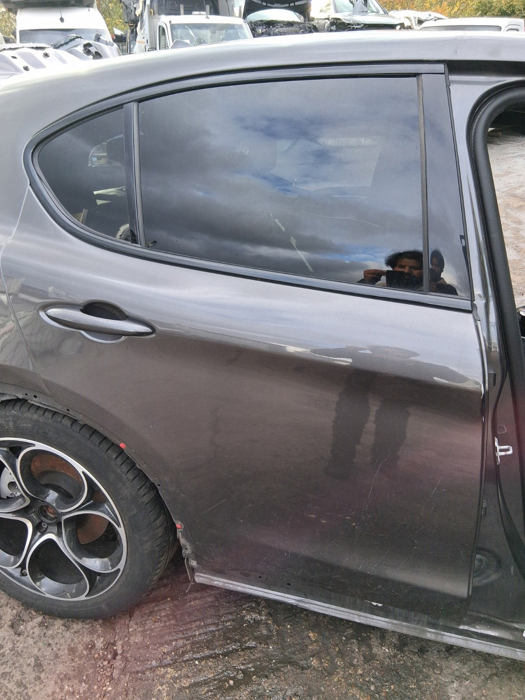 2022 ALFA ROMEO STELVIO 949 4Q OSR DRIVER SIDE REAR RIGHT BARE DOOR GREY