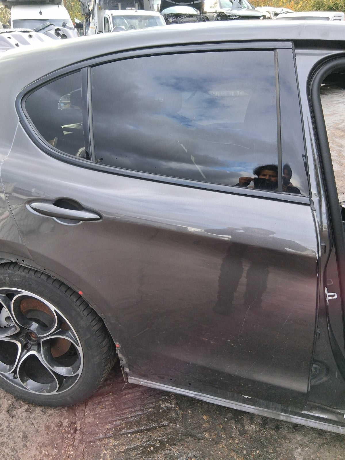 2022 ALFA ROMEO STELVIO 949 4Q OSR DRIVER SIDE REAR RIGHT BARE DOOR GREY