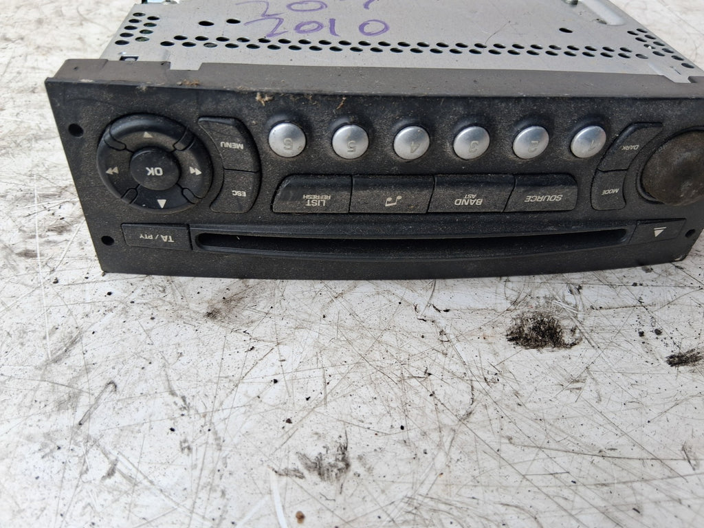 2010 PEUGEOT 207 STEREO CD PLAYER RADIO HEAD UNIT 96662669XT