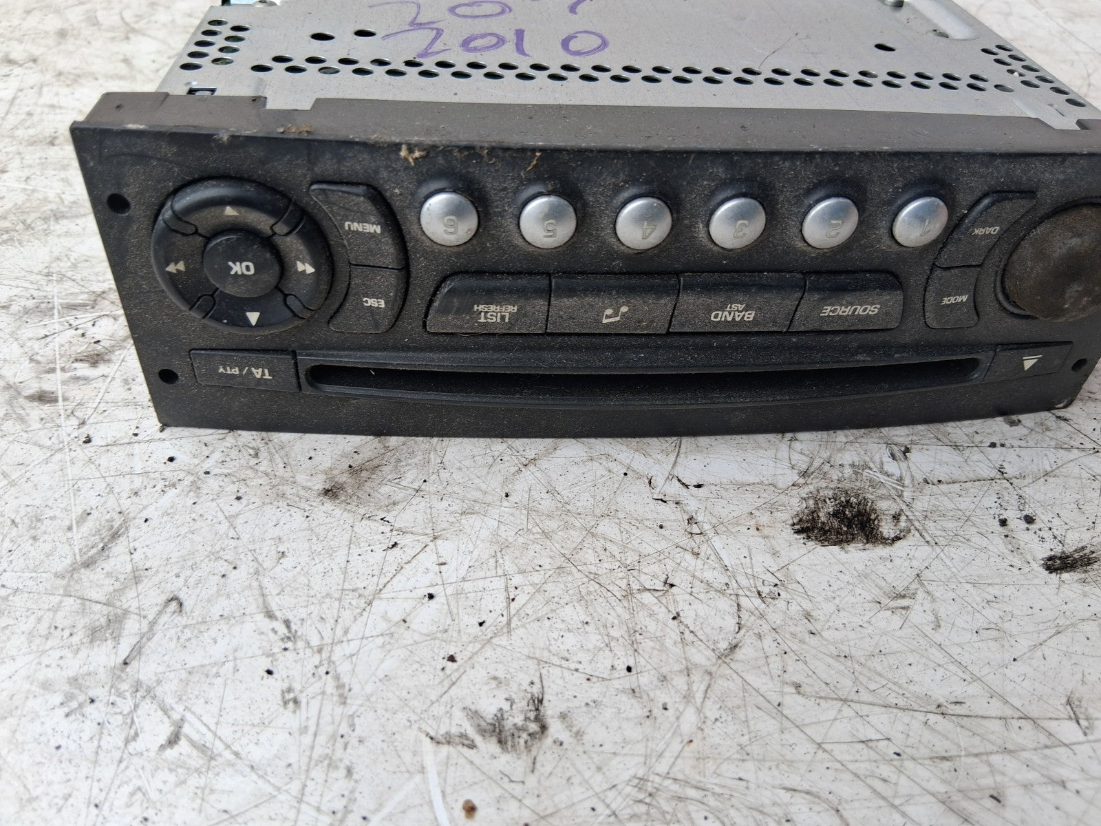 2010 PEUGEOT 207 STEREO CD PLAYER RADIO HEAD UNIT 96662669XT