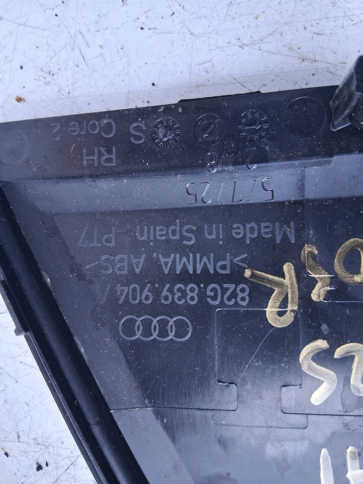 2025 AUDI A1 S LINE MK2 GB OSR DRIVER SIDE REAR RIGHT DOOR TRIM 82G839904