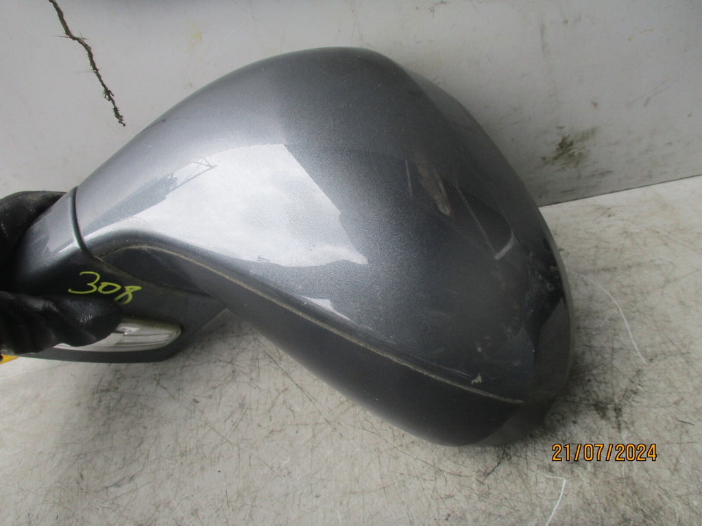 2009 PEUGEOT 308 MK1 NSF PASSENGER SIDE ELECTRIC WING MIRROR SHARK GREY KTP