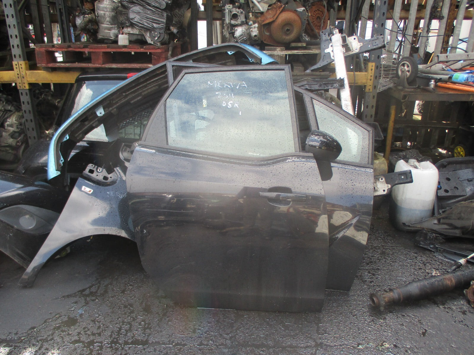 VAUXHALL MERIVA B 2011 OSR DRIVER SIDE REAR COMPLETE DOOR BLACK