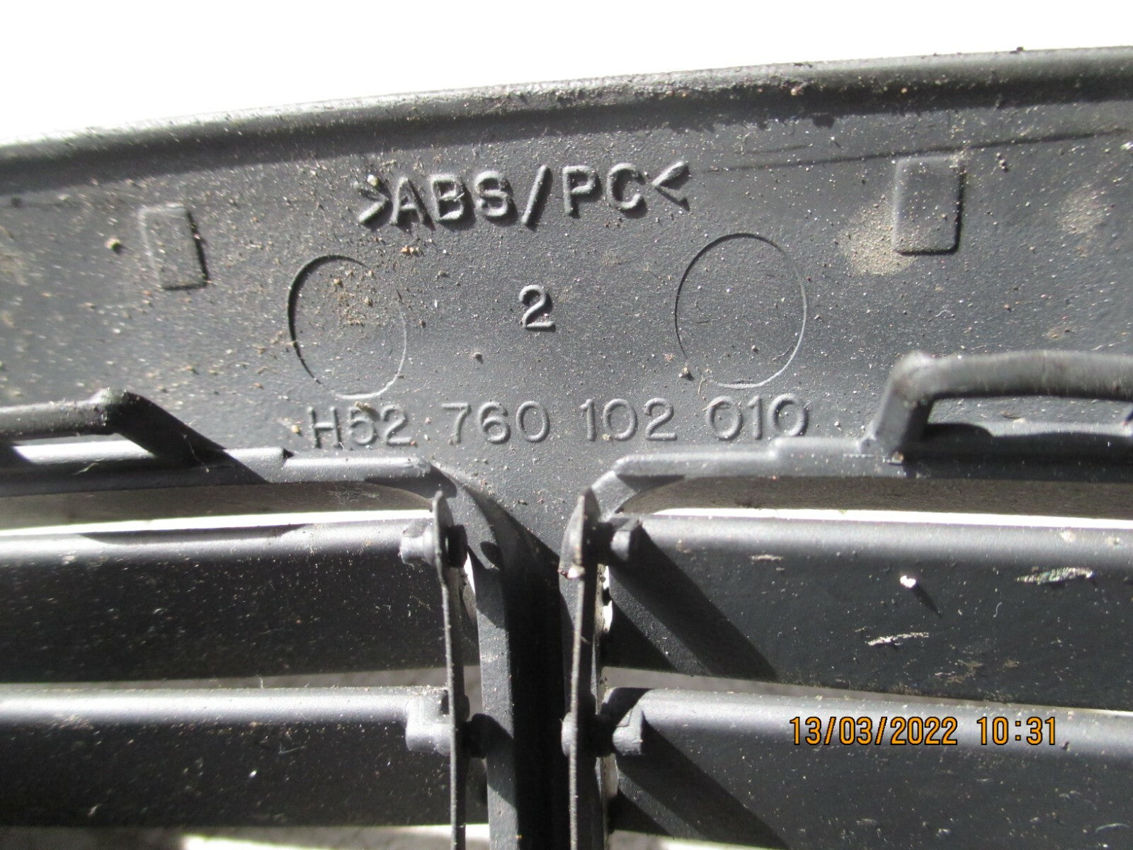 MERCEDES A CLASS 2007 W169 CENTRE CONSOLE REAR AIR VENT GRILL  760102010