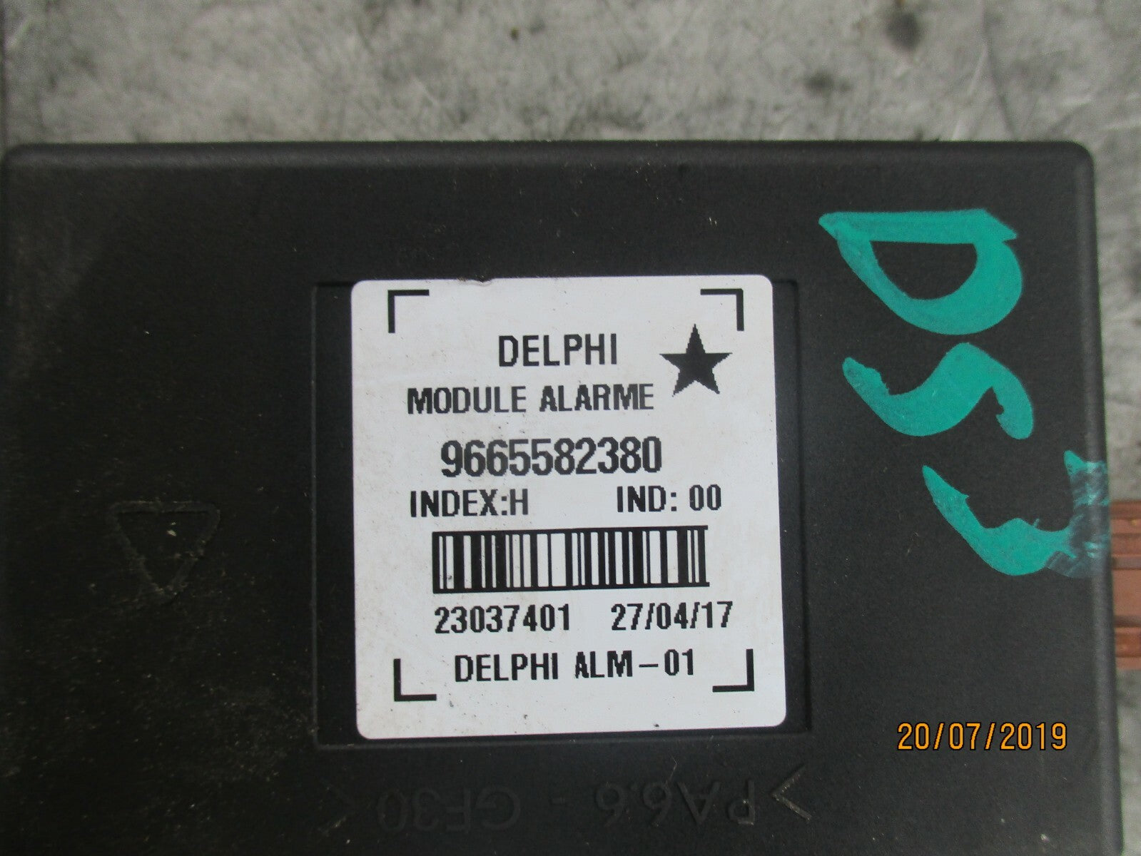 CITROEN DS3 ALARM CONTROL SENSOR MODULE ECU 9665582380