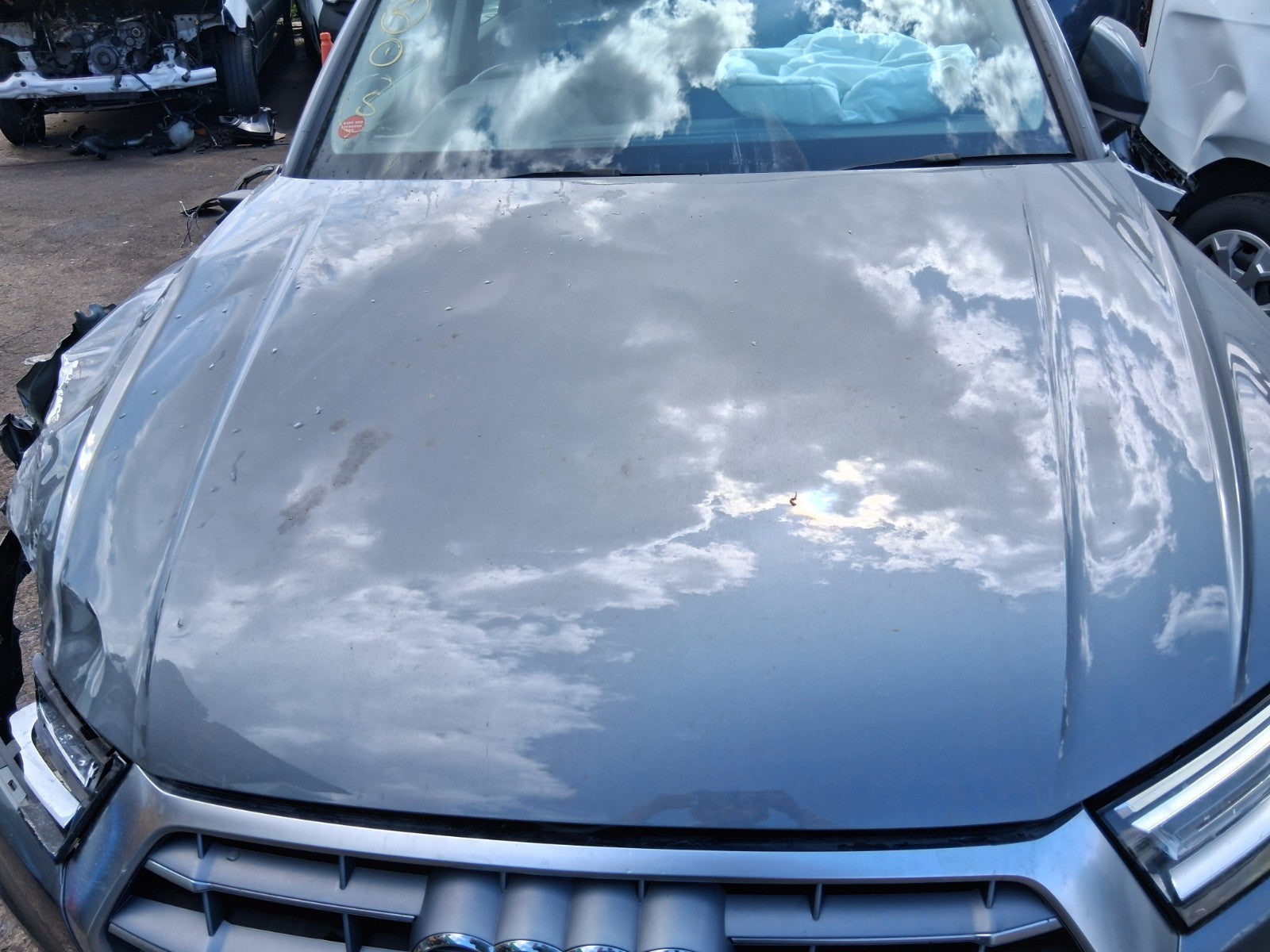 2019 AUDI Q5 FY FRONT BONNET HOOD PANEL DAMAGED MONSOON GREY METALLIC LX7R