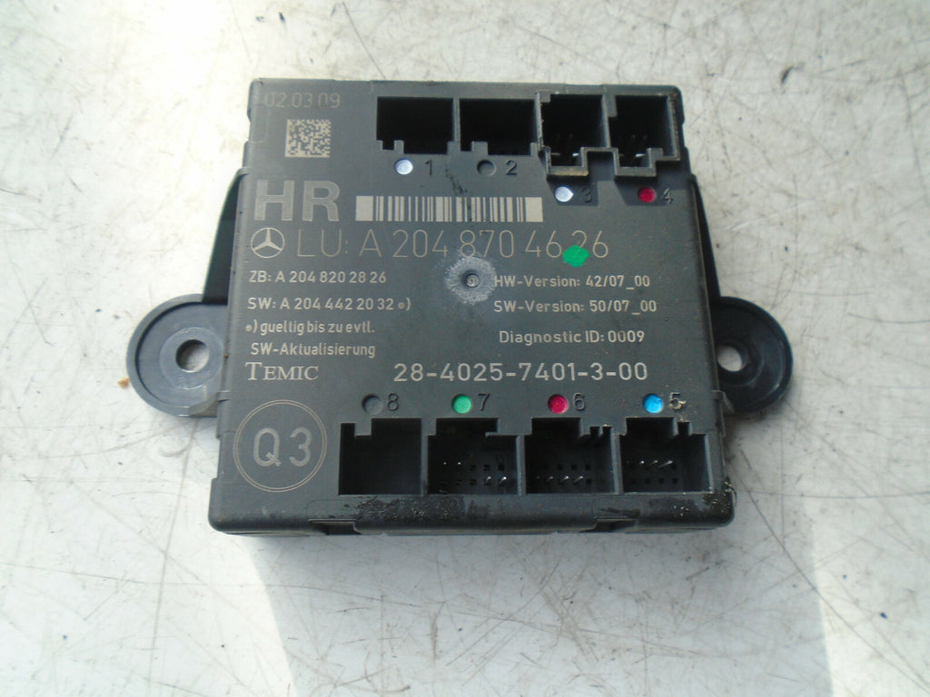 MERCEDES BENZ C CLASS W204 2009 OSR DRIVER REAR DOOR CONTROL MODULE A2048704626