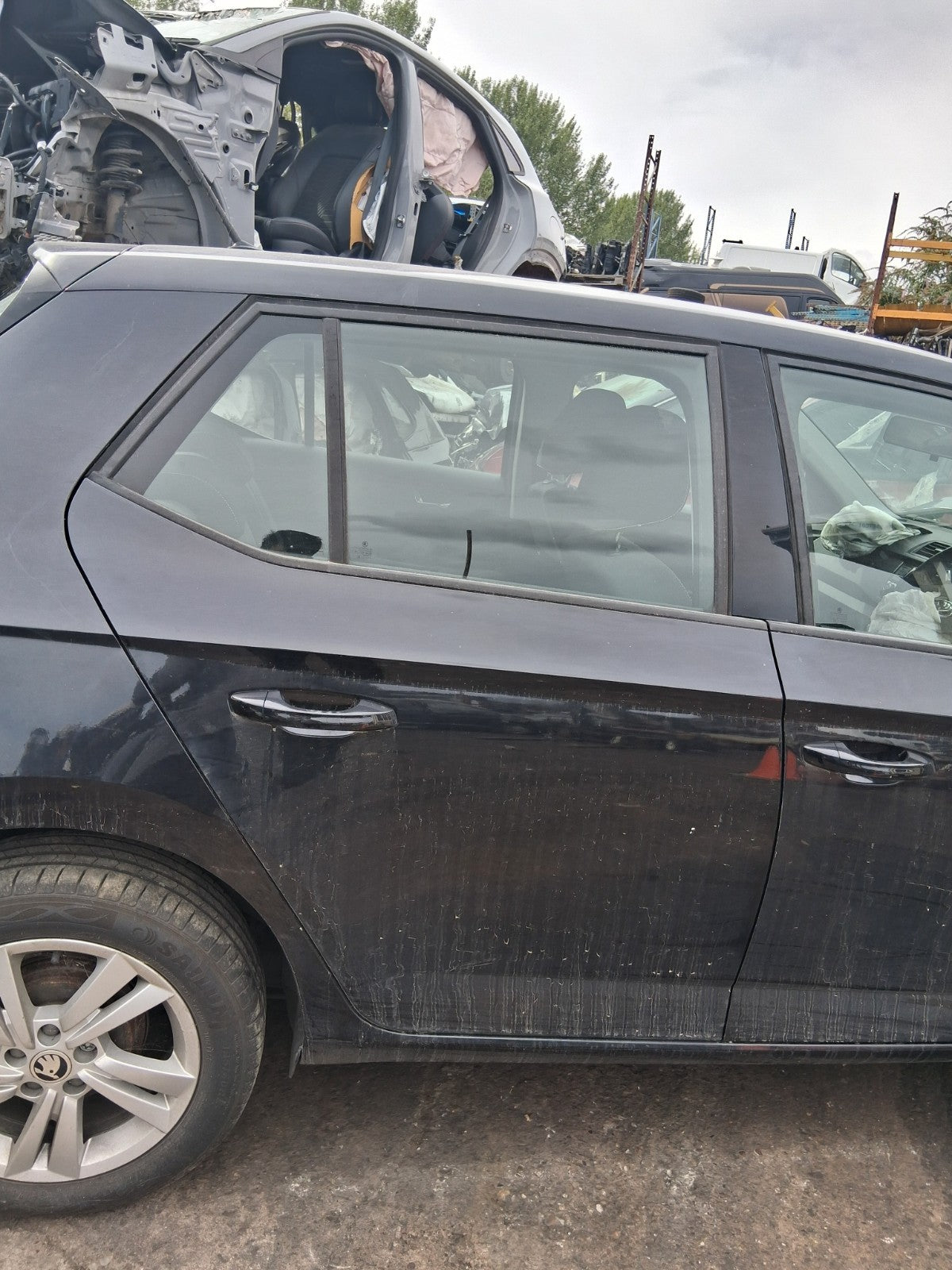 2020 SKODA FABIA MK3 NJ HATCHBACK OSR DRIVER SIDE REAR RIGHT BARE DOOR BLACK