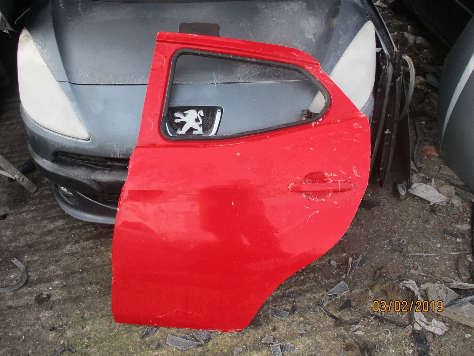 TOYOTA AYGO AB40 MK2 NSR PASSENGER SIDE REAR DOOR DAMAGED 5 DOOR SUPER RED 3P0