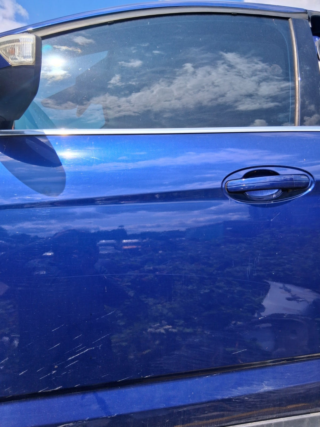 2015 FORD GRAND C MAX MK2 NSF PASSENGER SIDE FRONT LEFT BARE DOOR IMPACT BLUE HE
