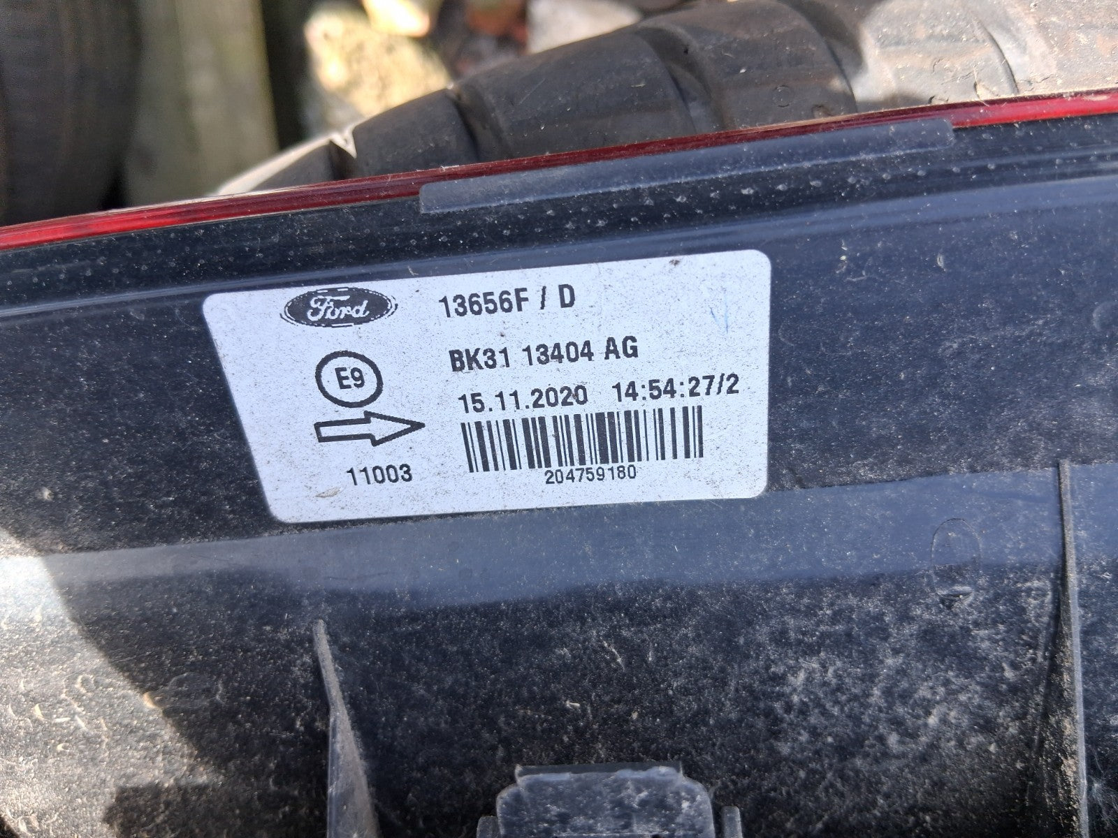 2021 FORD TRANSIT MK8 350 OSR DRIVER SIDE REAR RIGHT TAIL LIGHT BK3113404AG