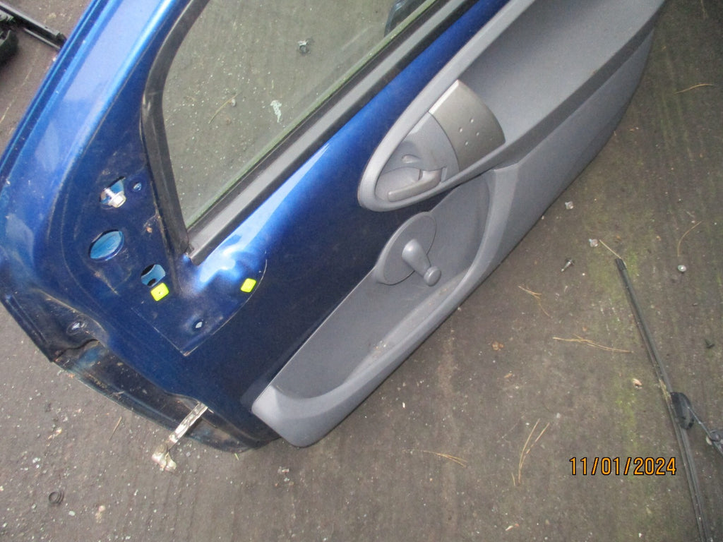 CITROEN C1  2007 3 DOOR OS DRIVER SIDE COMPLETE DOOR BLUE