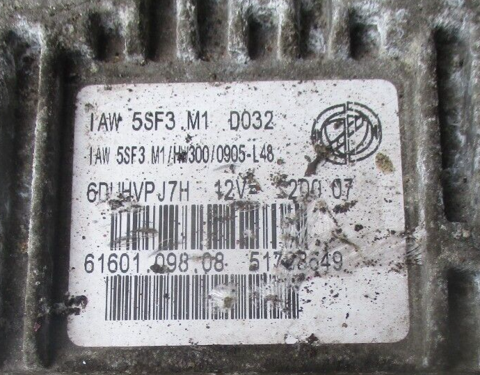 2007 FIAT PLUNTO ECU MODULE 5SF3