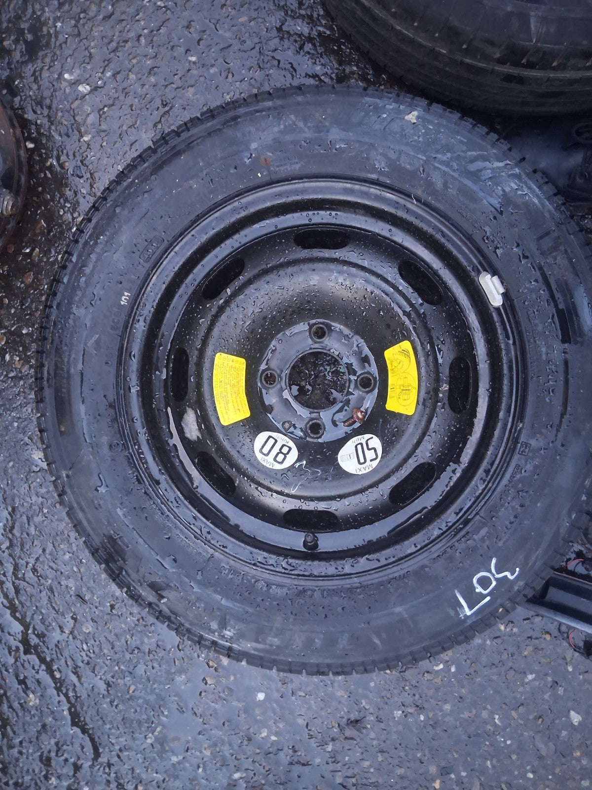 2006 PEUGEOT 307 15 INCH STEEL SPACE SAVER WHEEL WITH TYRE 195/65R15