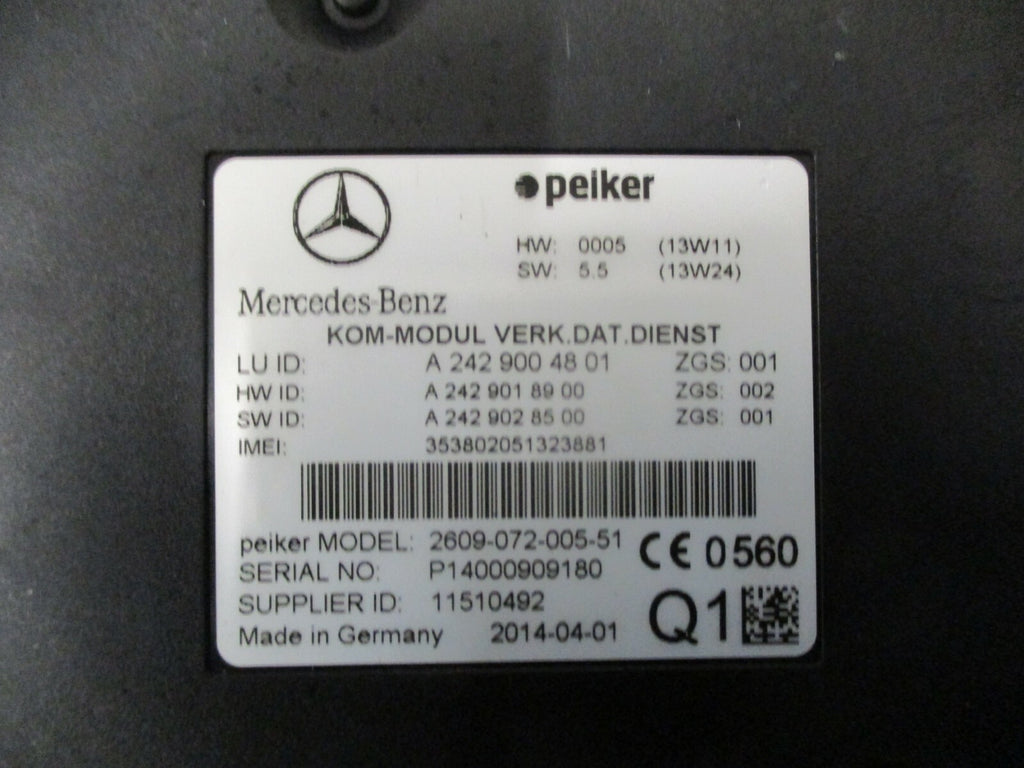 MERCEDES GLA220 2014 TELEMATICS KOM-MODUL CONTROL ECU MODULE UNIT A2429004801