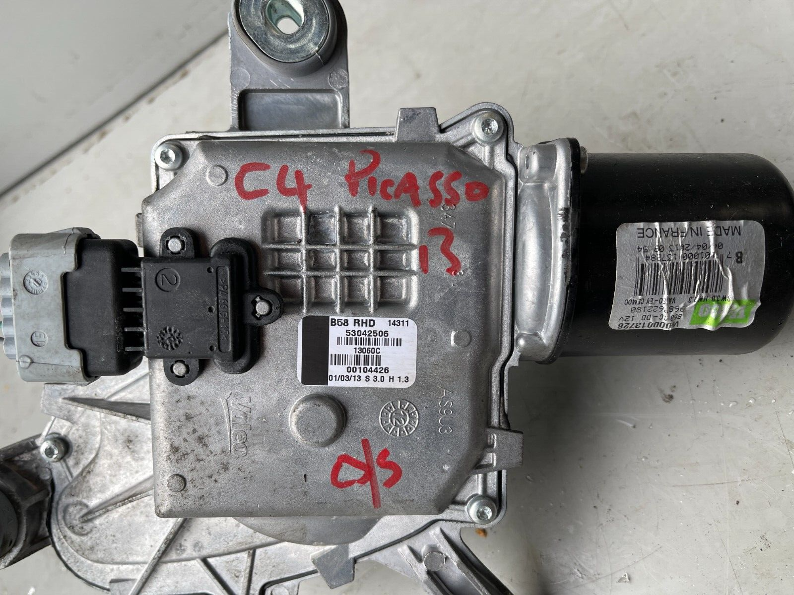2013 CITROEN C4 PICASSO  FRONT WINDSCREEN WIPER MOTOR 9687622280