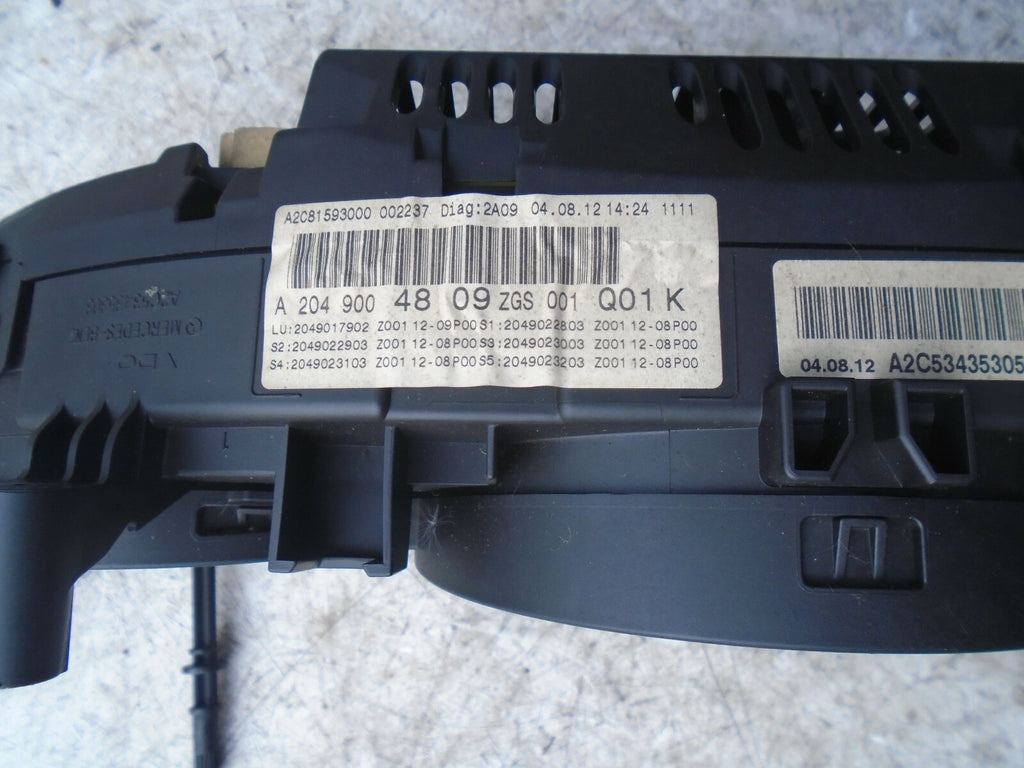 MERCEDES BENZ C CLASS W204 2.1 DIESEL SPEEDOMETER INSTRUMENT CLUSTER A2049004809
