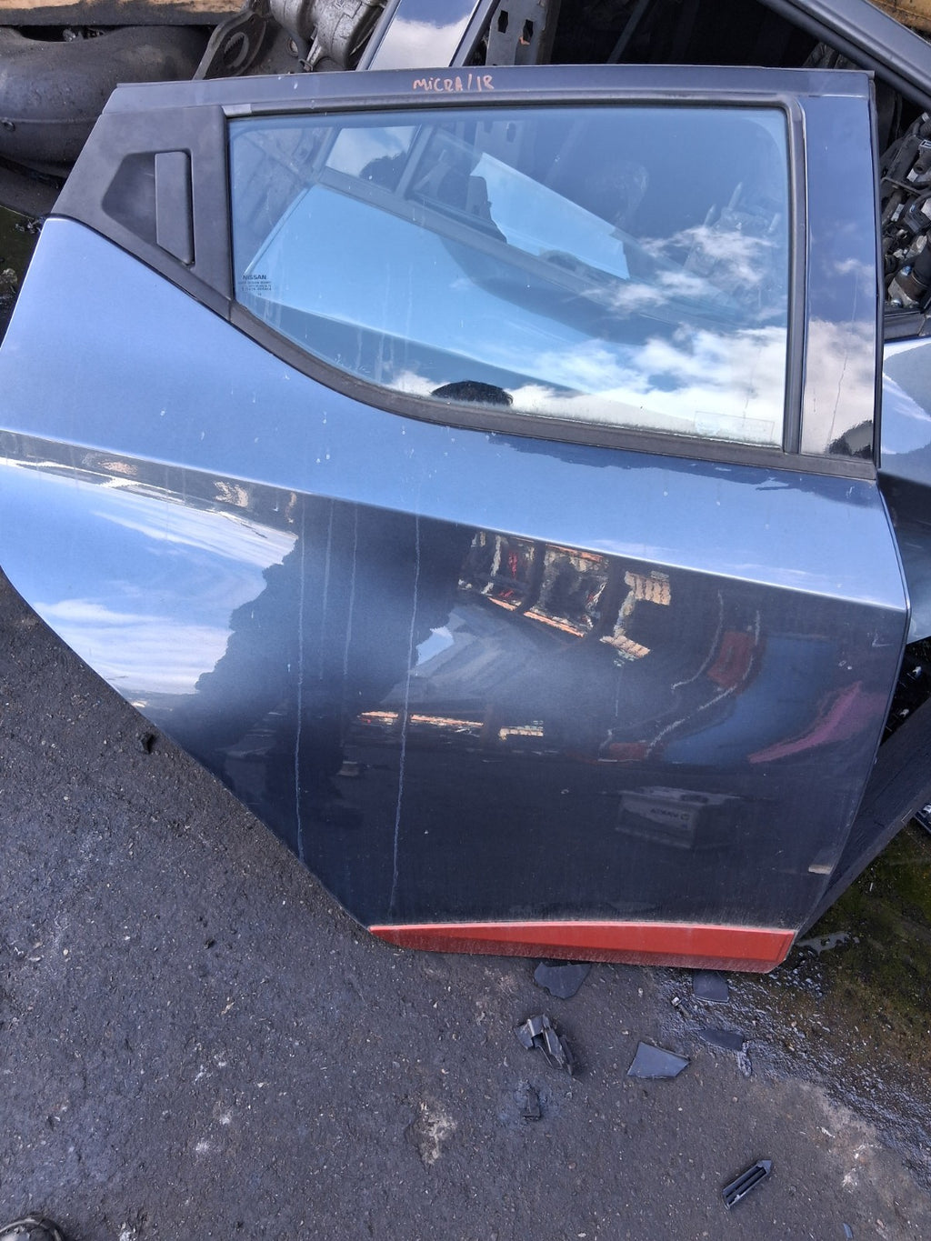 2018 NISSAN MICRA K14 OSR DRIVER SIDE REAR COMPLETE DOOR GREY TITANIUM KPN