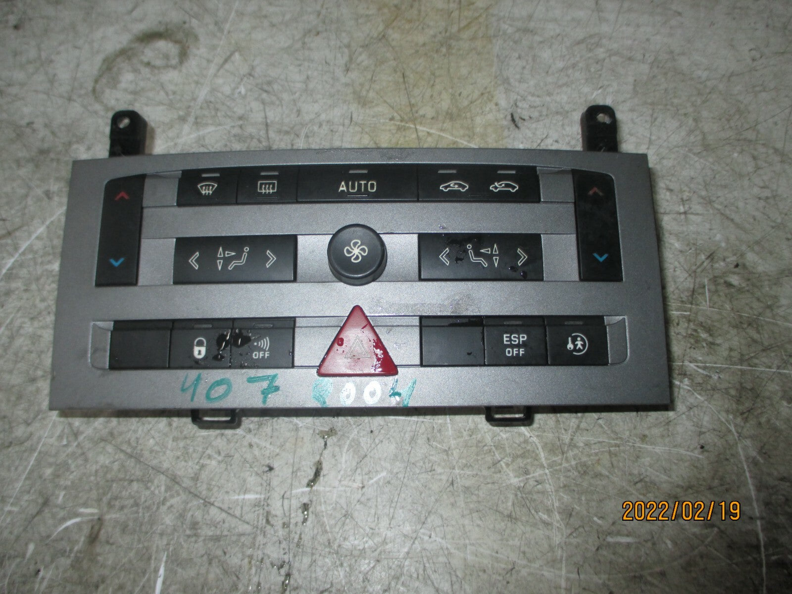 PEUGEOT 407 2004 HEATER AC CLIMATE CONTROL PANEL 96573322YW