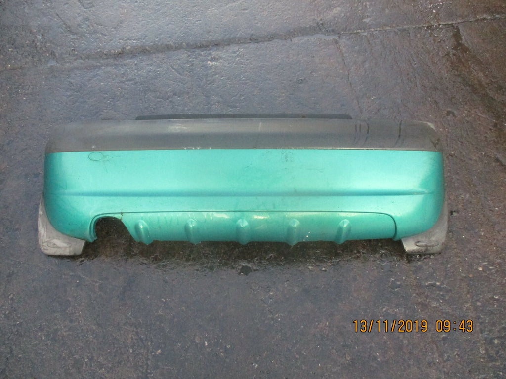 DAEWOO MATIZ 2000 COMPLETE REAR BACK BUMPER IN GREEN WITH MUD FLAP GUARD