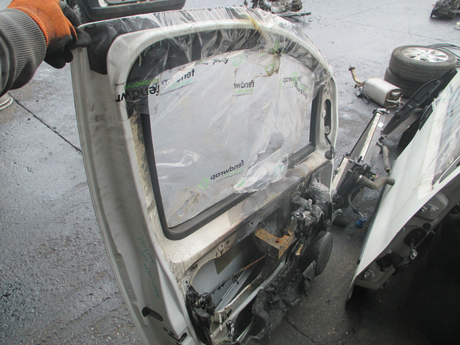 2015 PEUGEOT BIPPER NSF PASSENGER SIDE FRONT DOOR BARE WHITE