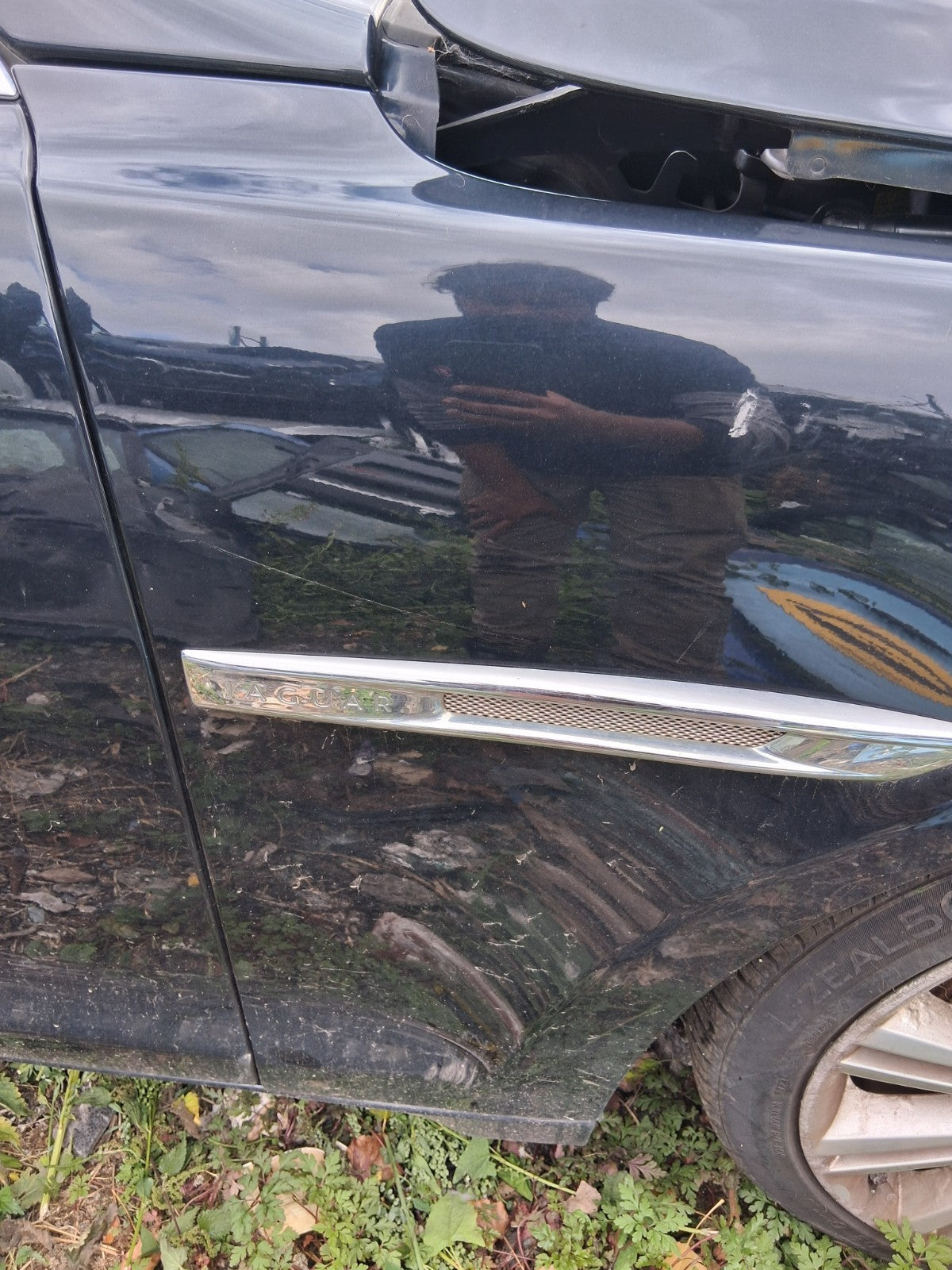 2012 JAGUAR XJ X351 OSF DRIVER SIDE FRONT RIGHT WING FENDER BLACK