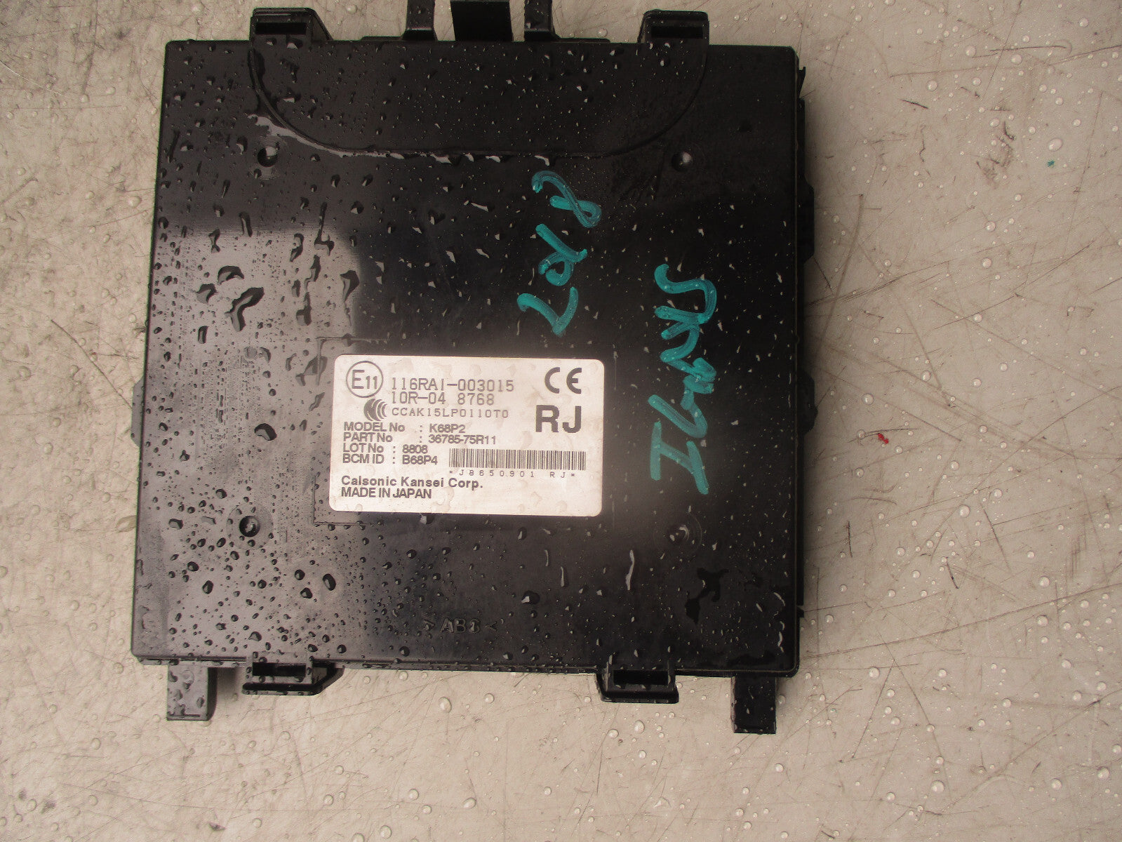 2018 SUZUKI IGNIS 1.2 PETROL BCM BODE CONTROL MODULE 3678575R11