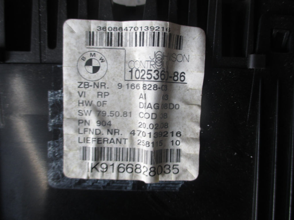 BMW 3 SERIES E90 2008 2.0 PETROL MANUAL SPEEDOMETER INSTRUMENT CLUSTER 9166828