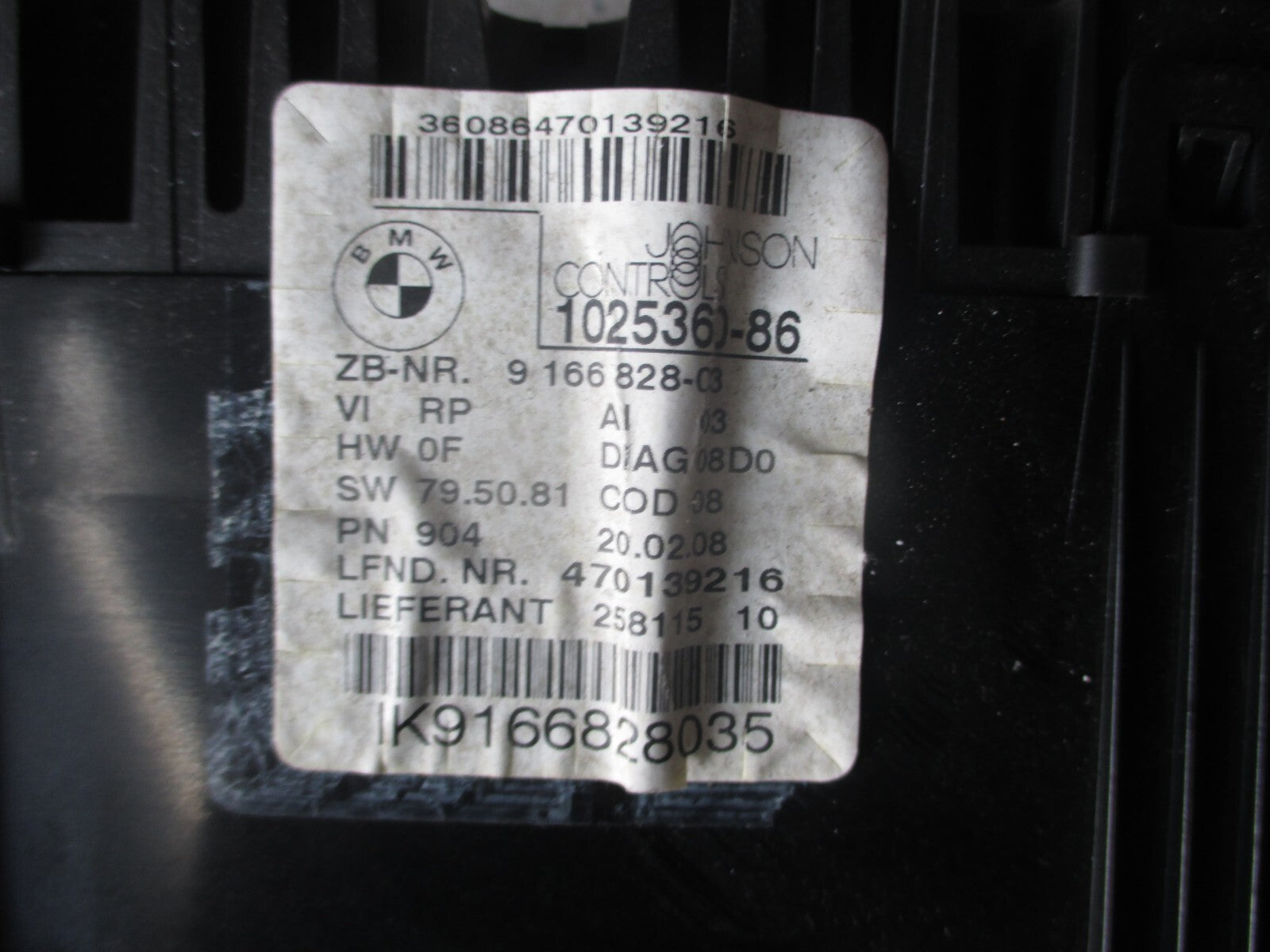 BMW 3 SERIES E90 2008 2.0 PETROL MANUAL SPEEDOMETER INSTRUMENT CLUSTER 9166828