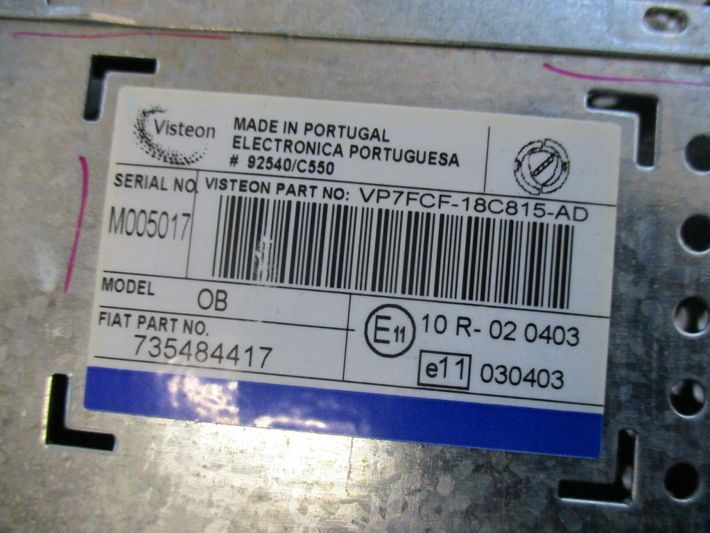 FIAT BRAVO MK2 RADIO CD PLAYER STEREO HEAD UNIT 735484417