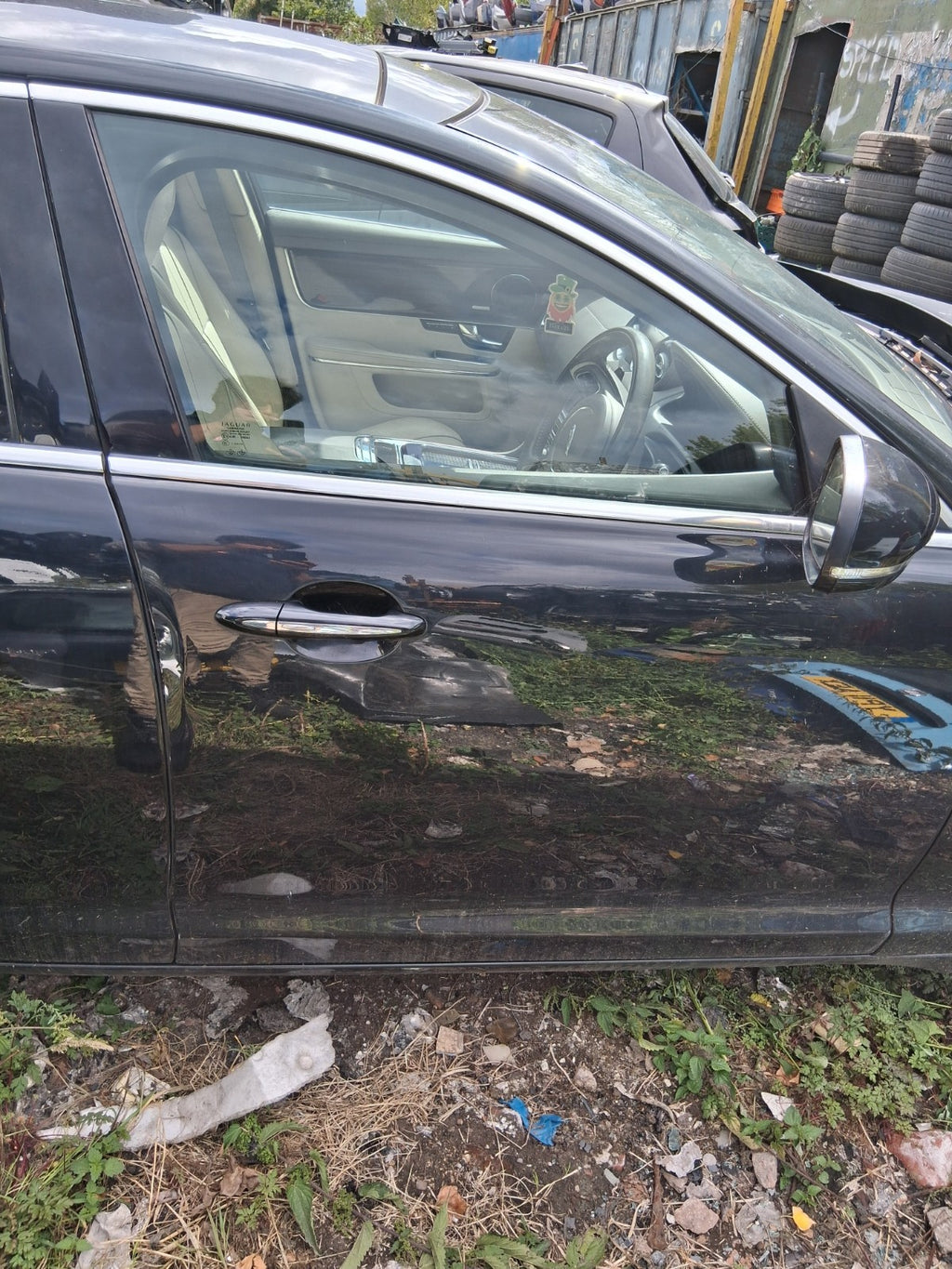 2012 JAGUAR XJ X351 OSF DRIVER SIDE FRONT RIGHT BARE DOOR MIDNIGHT BLACK MET PEF