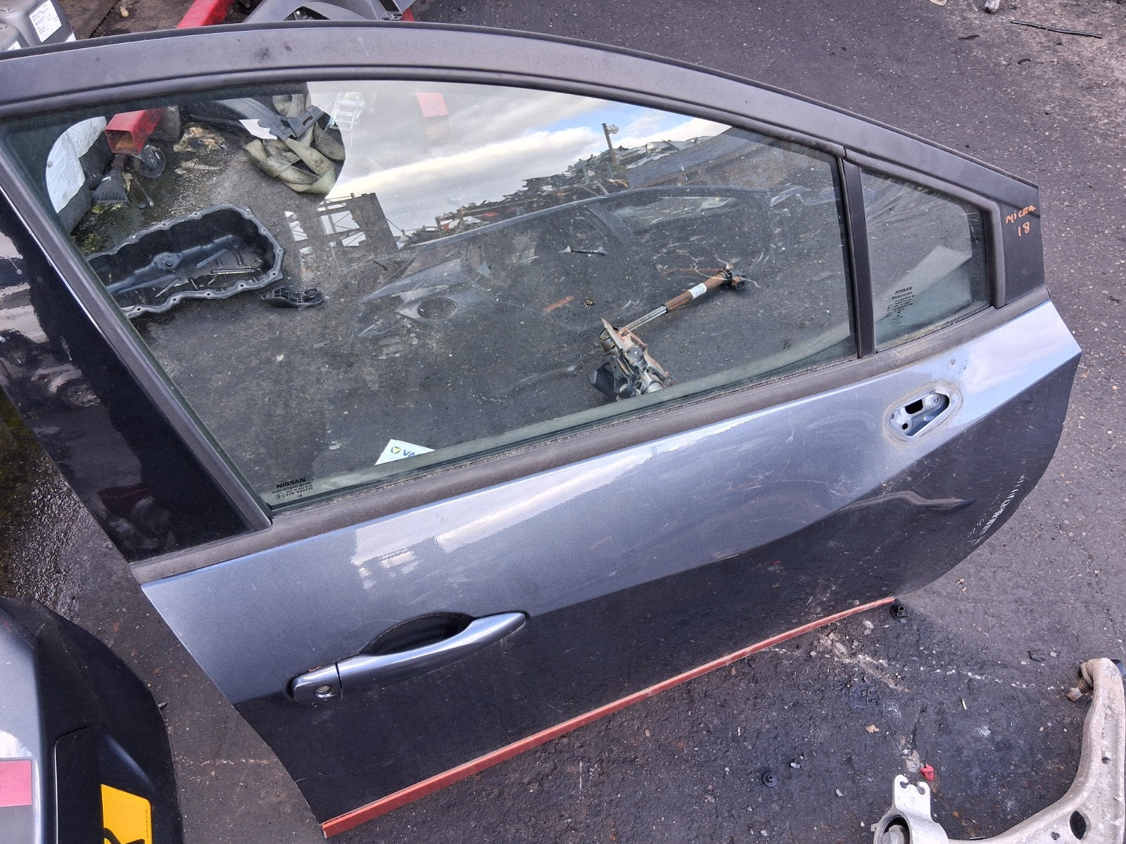 2018 NISSAN MICRA K14 OSF DRIVER SIDE FRONT COMPLETE DOOR GREY TITANIUM KPN