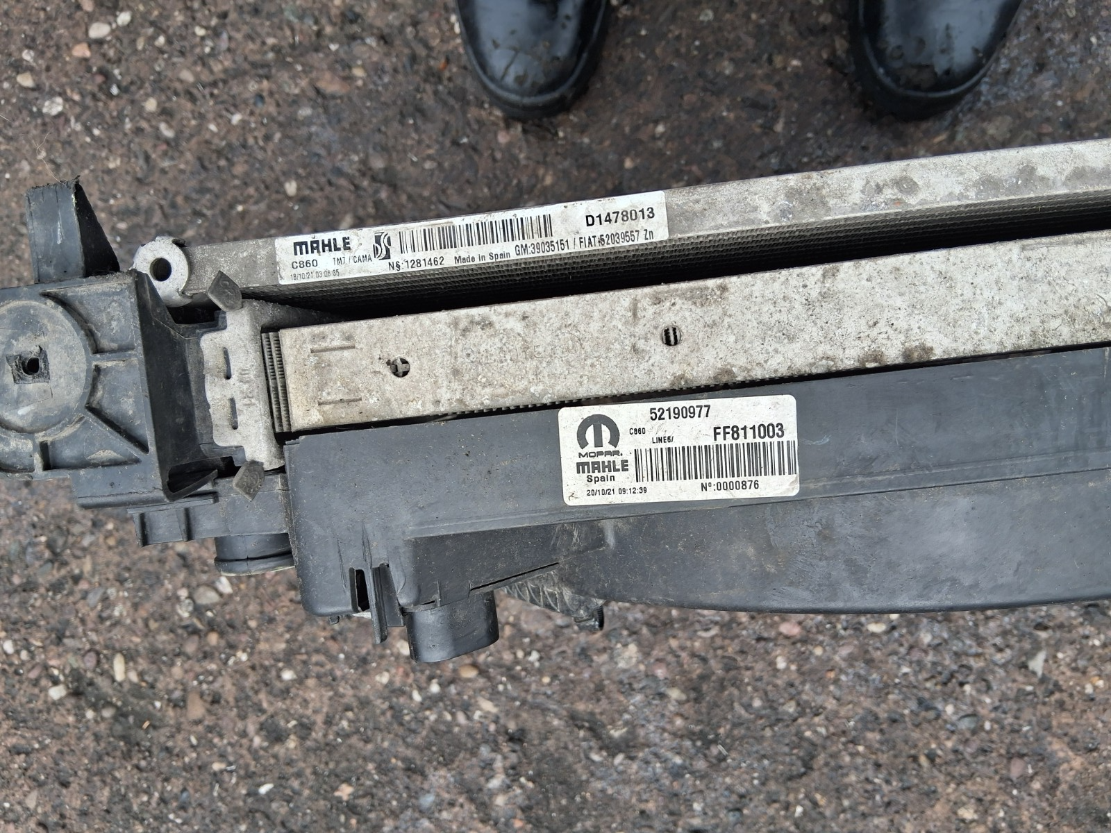 2021 FIAT FIORINO MK3 1.2 DIESEL INTERCOOLER RADIATOR 52039557