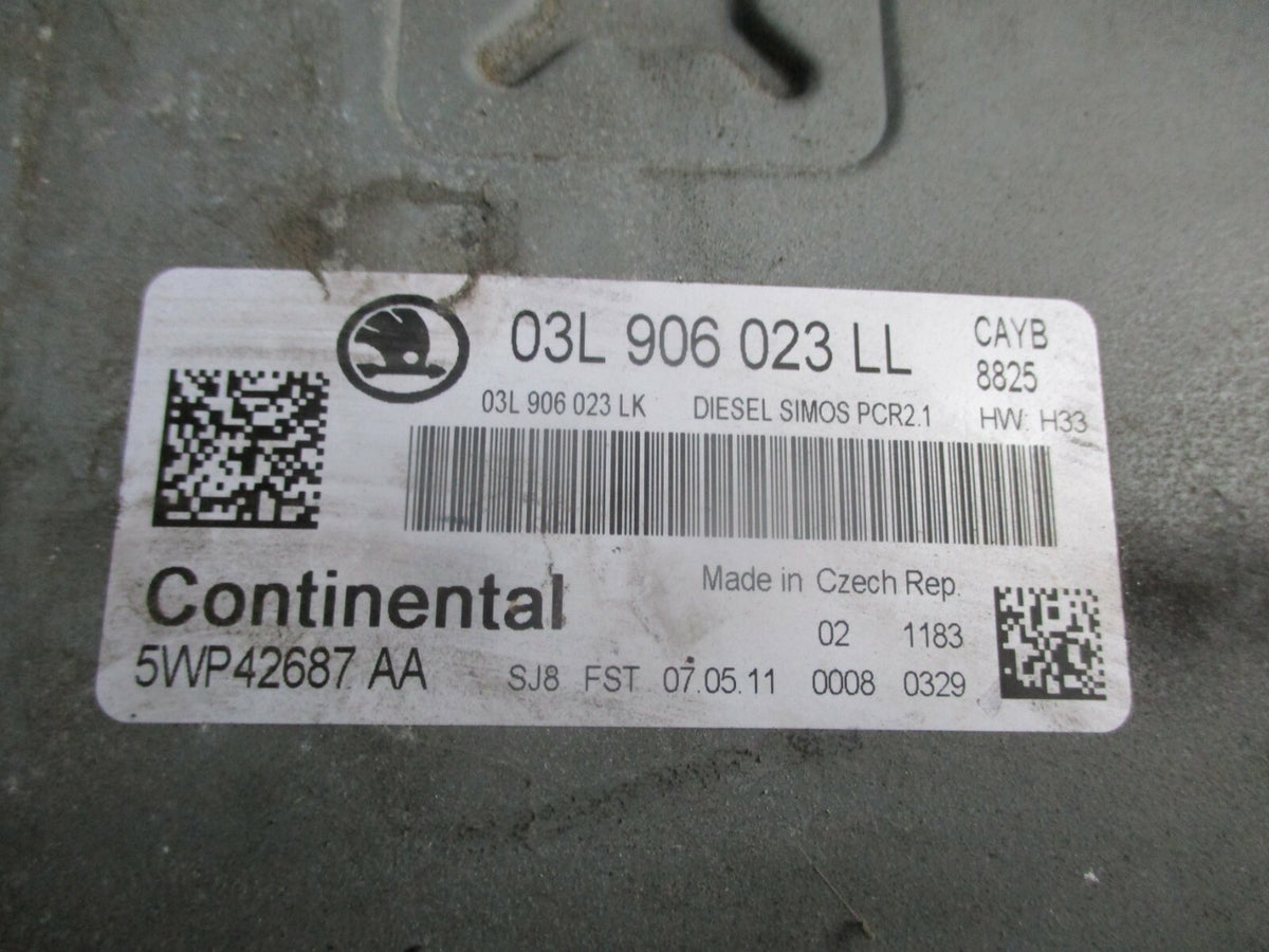SKODA ROOMSTER 5J 2011 1.6 DIESEL 90 ECU ENGINE CONTROL UNIT MODULE 03L906023LL