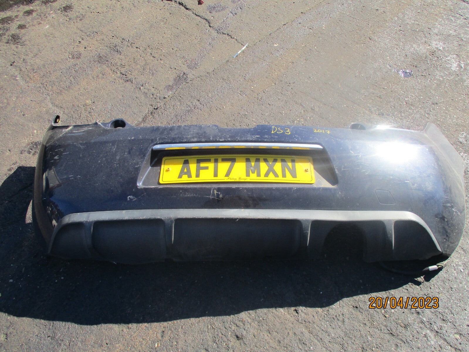 CITROEN DS3 2017 REAR COMPLETE BUMPER PURPLE BLUE