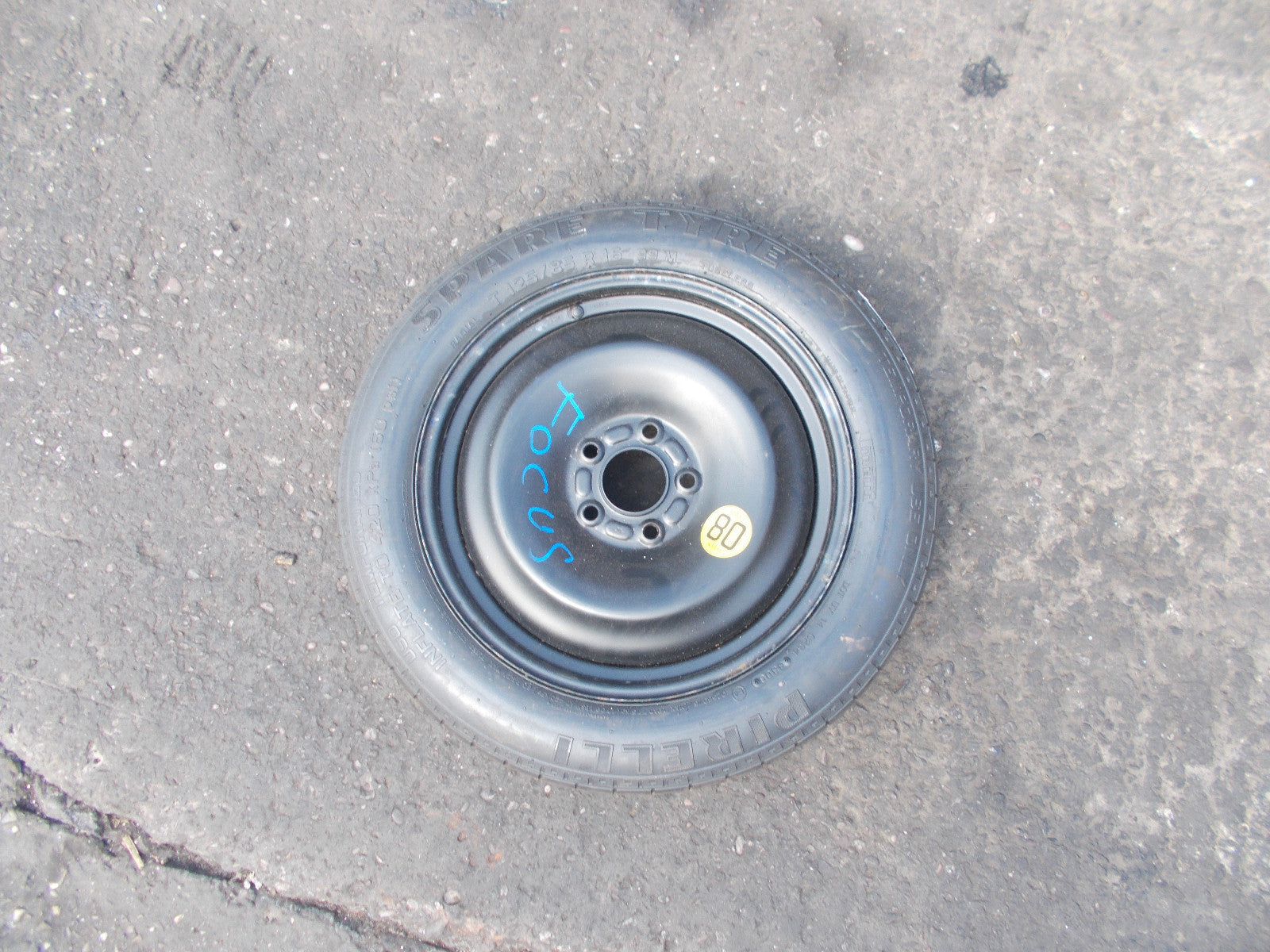 FORD FOCUS PIRELLI 5 STUD 16 INCH SPARE STEEL WHEEL 125/85 R16