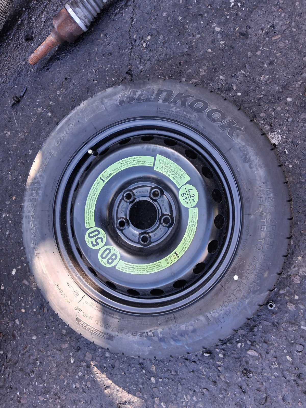 2008 MERCEDES BENZ C CLASS W204 16 INCH SPACESAVER WHEEL WITH TYRE T125/90R16