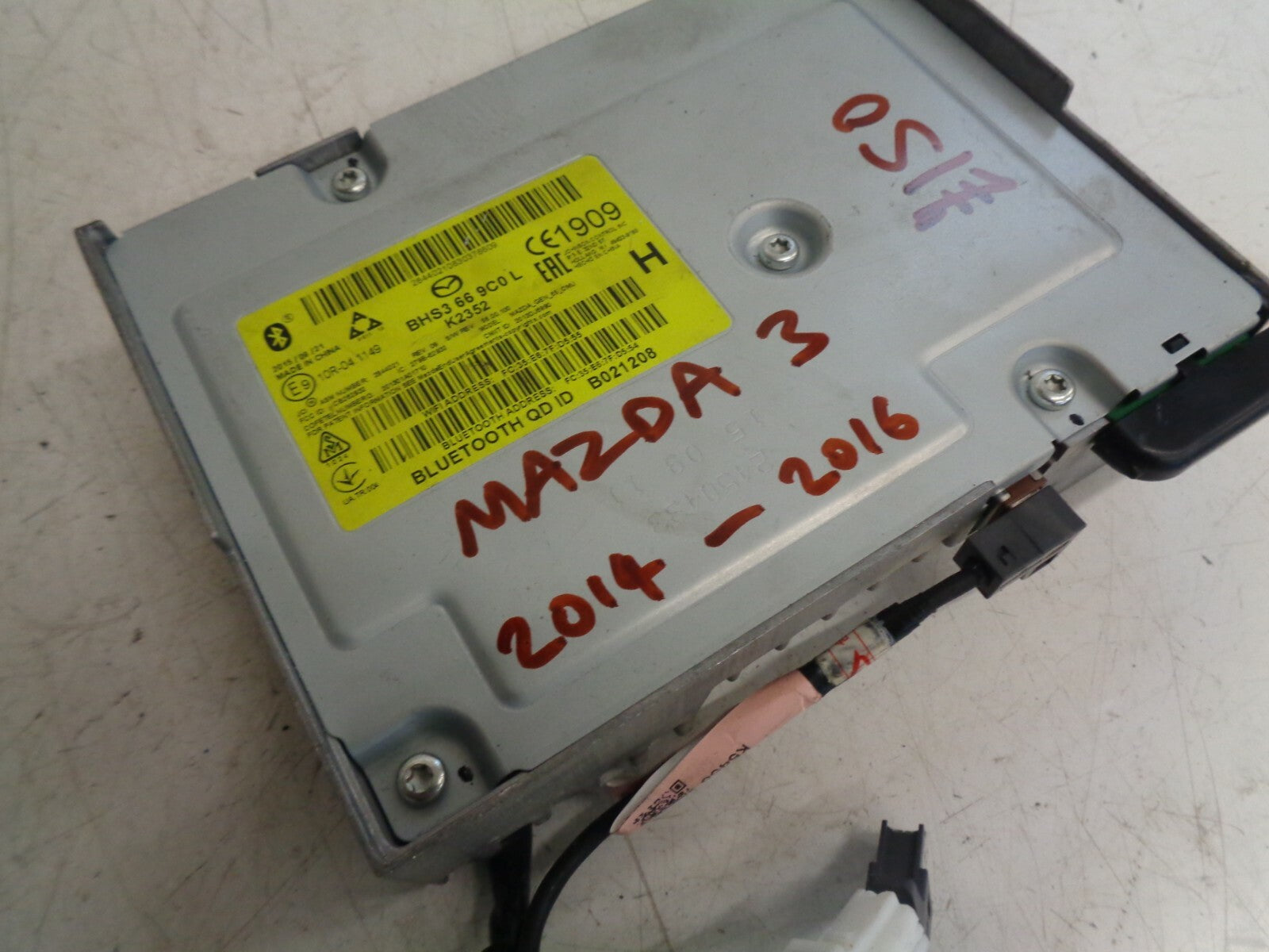 MAZDA 3 2014-2016 BCM BLUETOOTH CONTROL MODULE UNIT BHS3669C0L