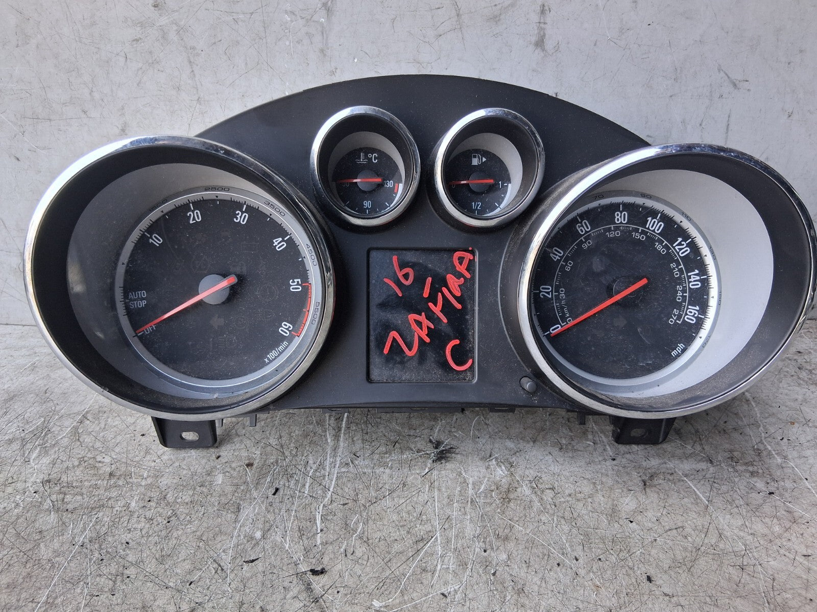 VAUXHALL ZAFIRA C 2016 1.6 DIESEL SPEEDO SPEEDOMETER INSTRUMENT CLUSTER 13460586