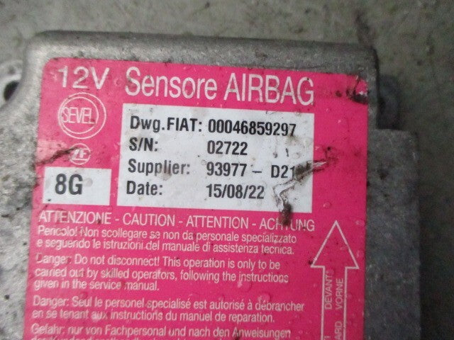 2022 VAUXHALL MOVANO RELAY BOXER SRS AIRBAG CONTROL ECU MODULE UNIT 00046859297