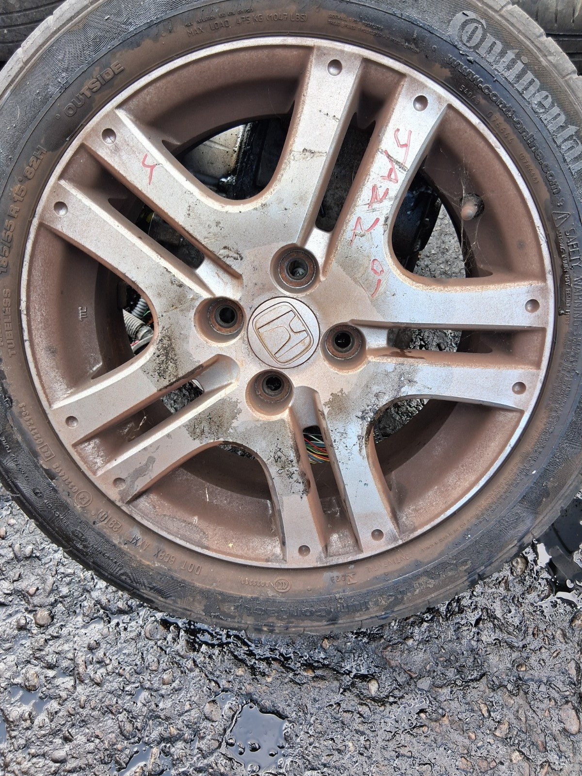 2007 HONDA JAZZ MK2 15 INCH ALLOY WHEEL WITH TYRE 185/55R15