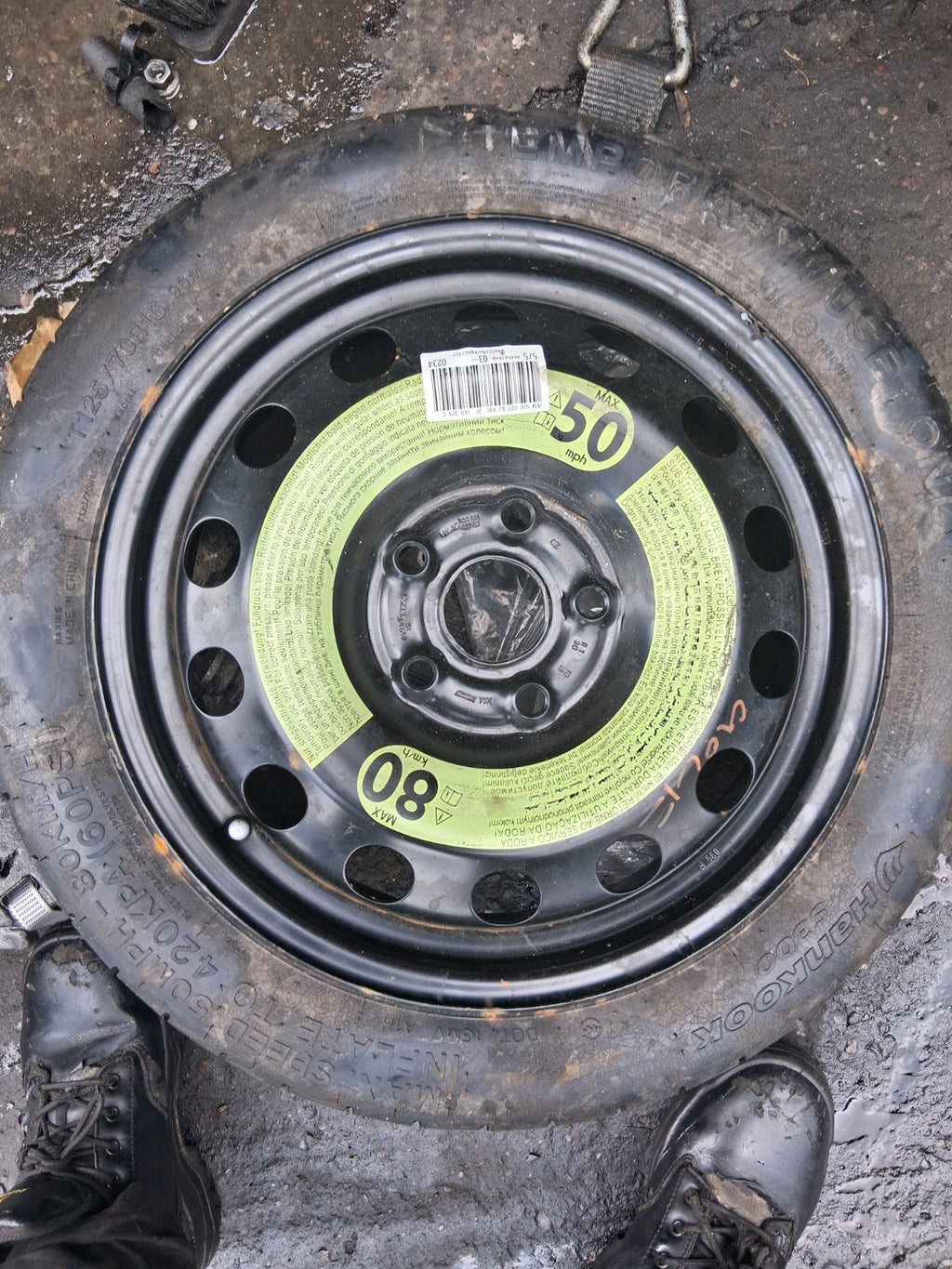 2018 VW VOLKSWAGEN GOLF MK7 16 INCH SPACE SAVER SPARE WHEEL WITH TYRE 125/70R16