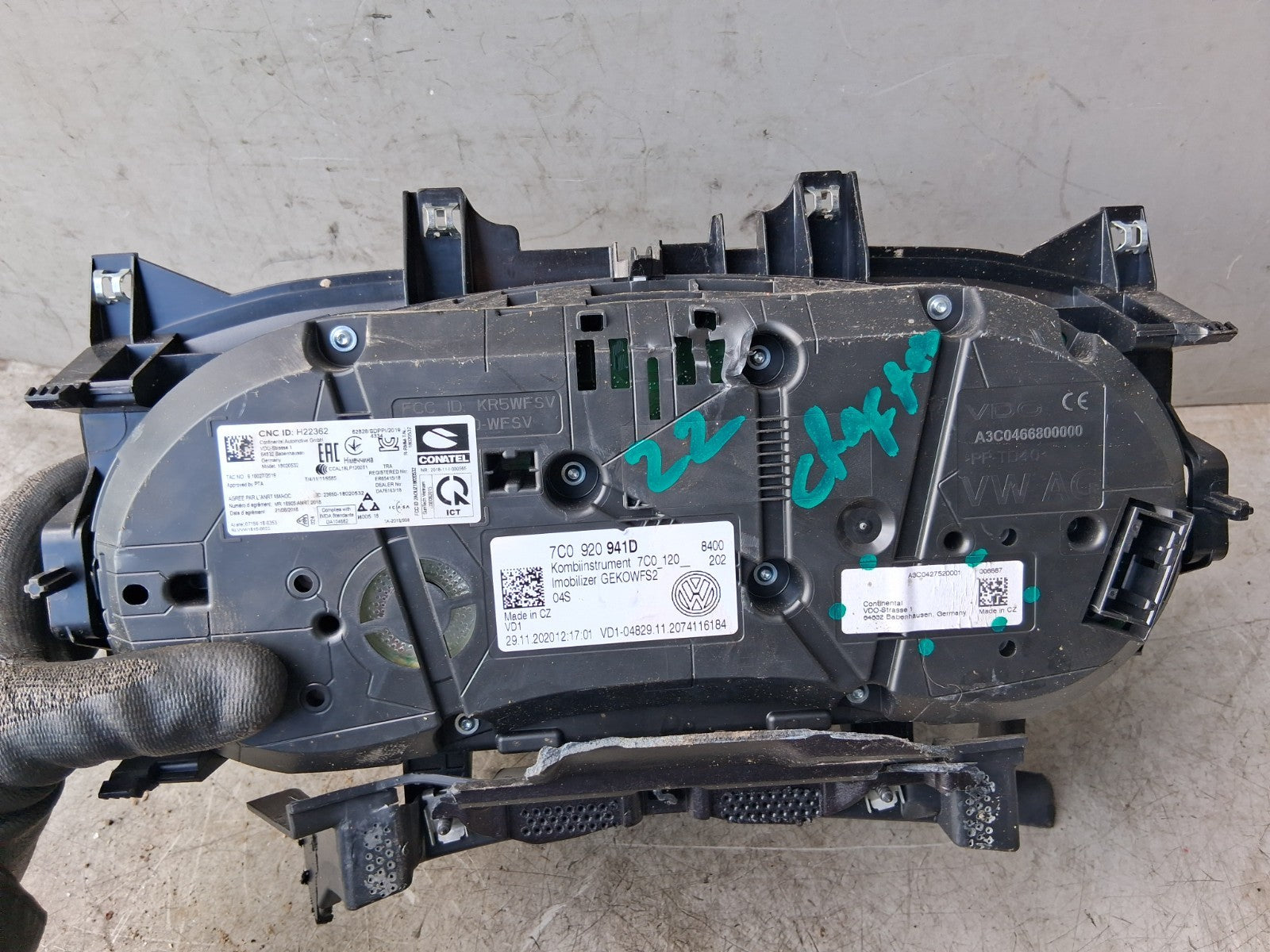 2022 VOLKSWAGEN CRAFTER MK2 2.0 DIESEL SPEEDOMETER INSTRUMENT CLUSTER 7C0920941D