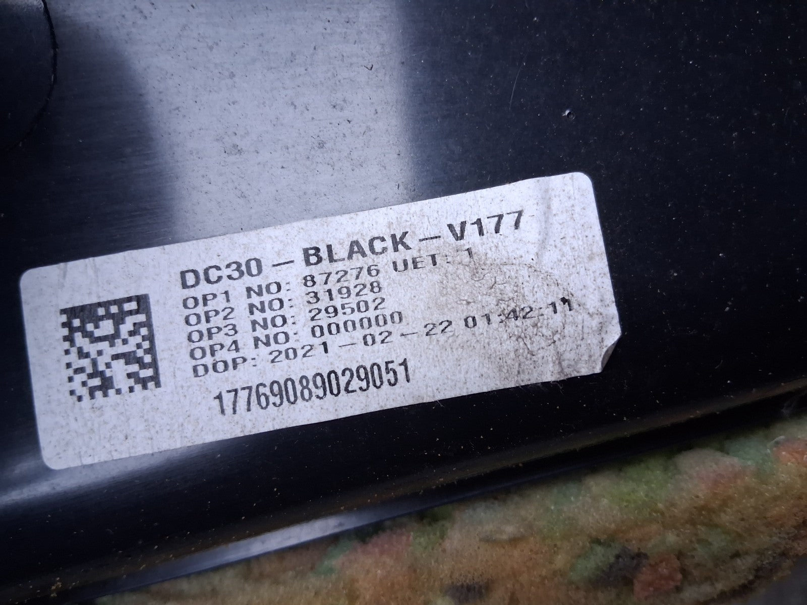 2021 MERCEDES A CLASS V177 OSR REAR DRIVER SIDE RIGHT C PILLAR TRIM A1776908902