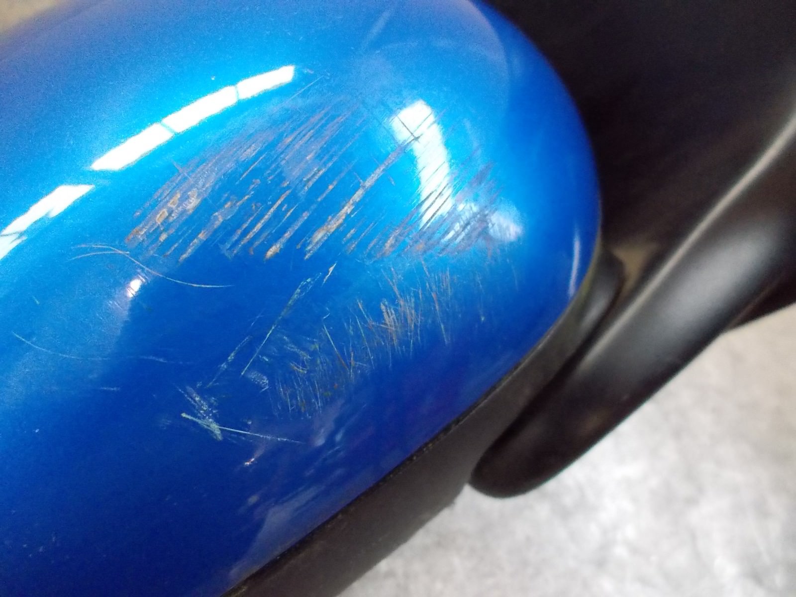 2002 MG ZR OS DRIVERS SIDE MANUAL WING MIRROR DOOR MIRROR BLUE E11015514