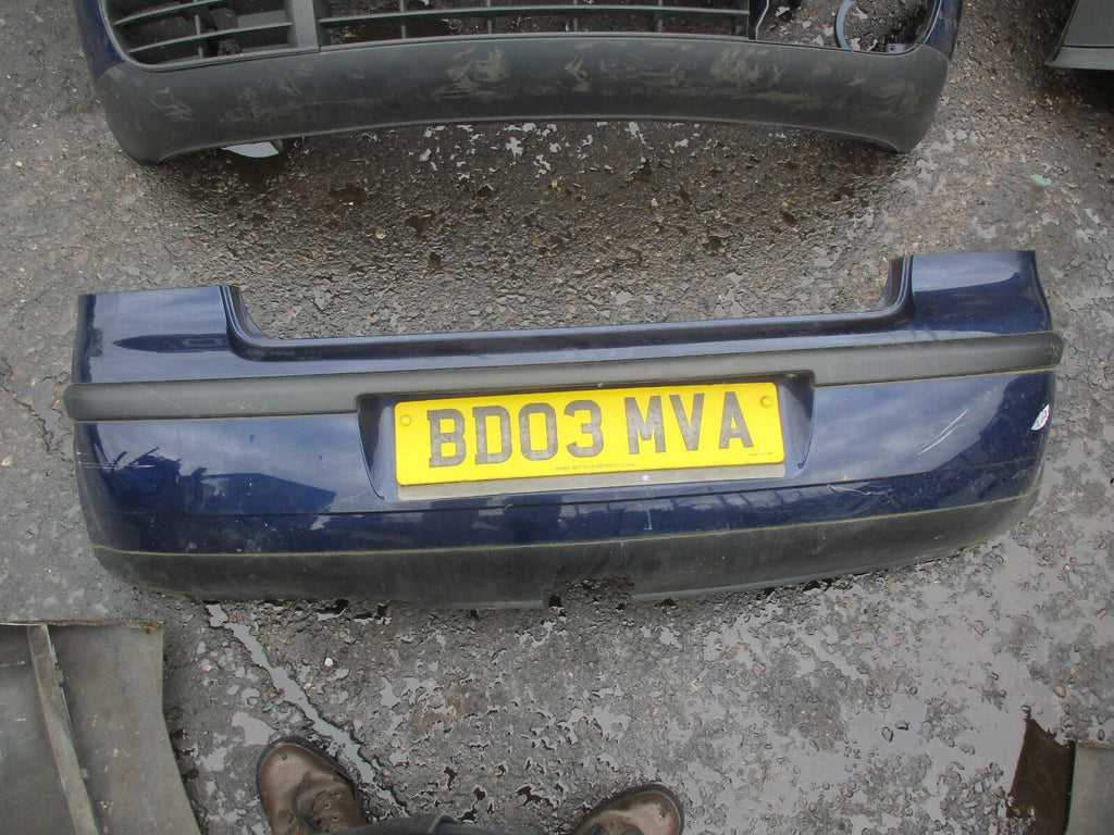 VW VOLKSWAGEN POLO 9N (MK4) COMPLETE REAR BUMPER DARK BLUE