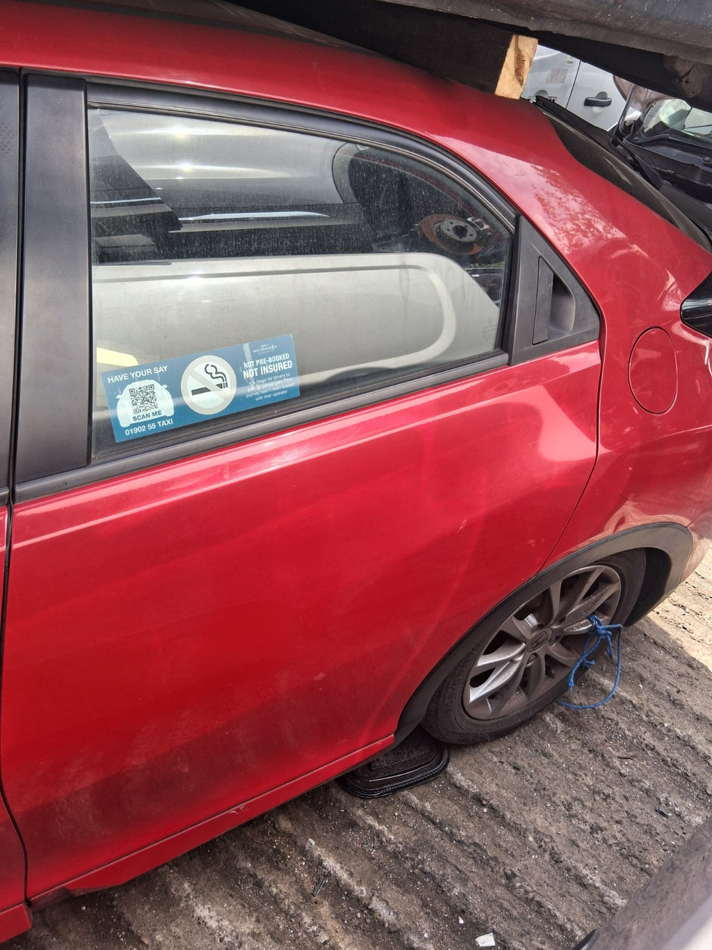 2016 HONDA CIVIC MK9 HATCHBACK NSR PASSENGER REAR LEFT BARE DOOR RED R81